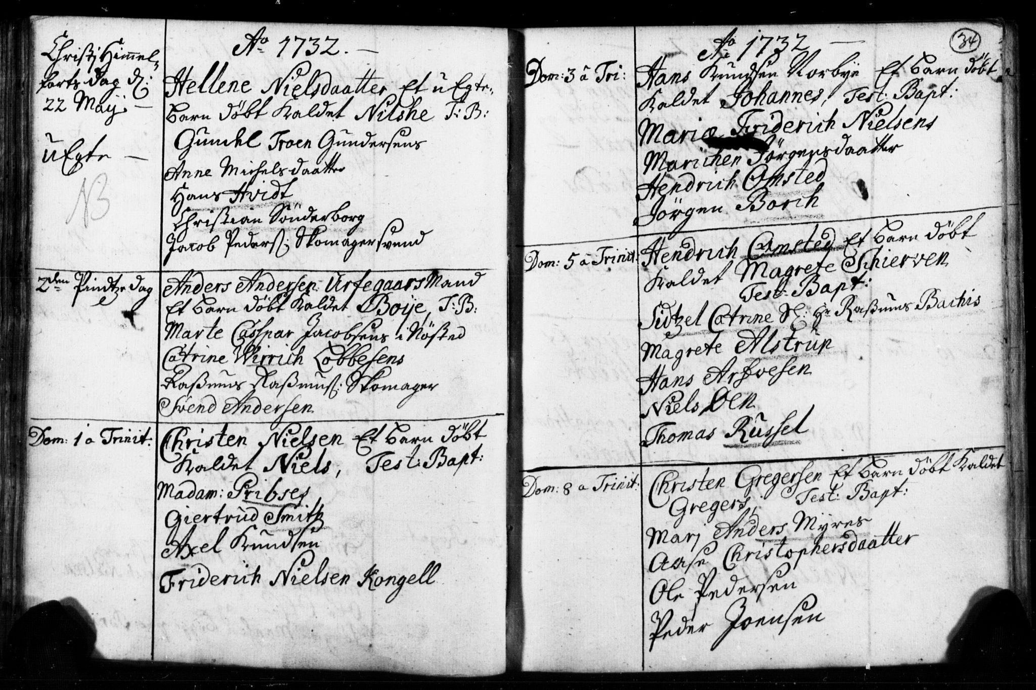 Strømsø kirkebøker, AV/SAKO-A-246/F/Fb/L0001: Parish register (official) no. II 1, 1725-1737, p. 34