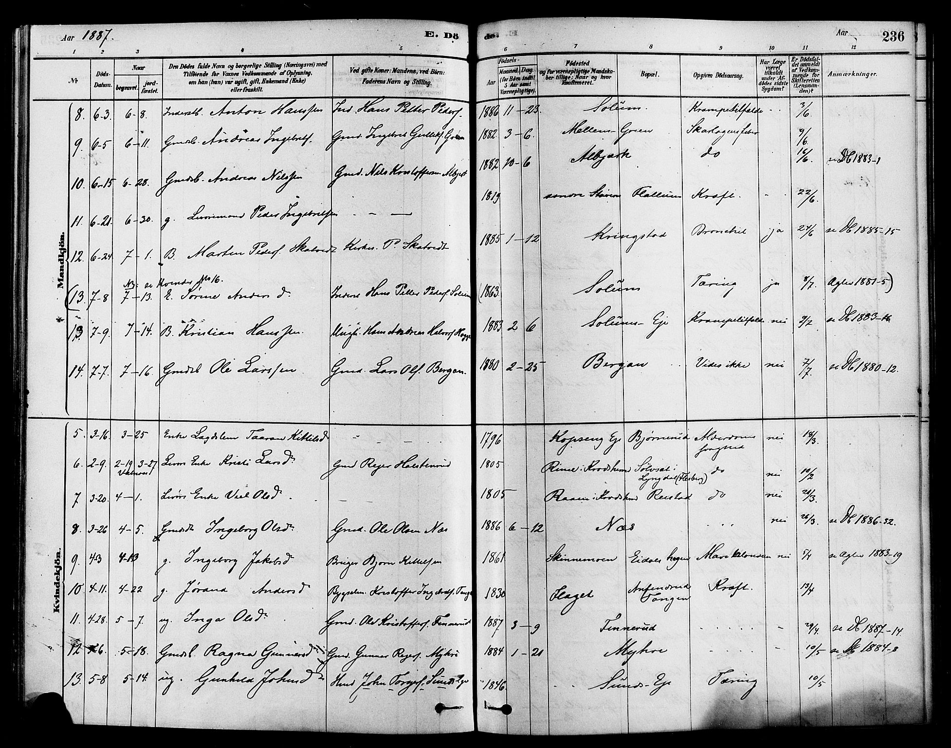 Sigdal kirkebøker, AV/SAKO-A-245/F/Fa/L0011: Parish register (official) no. I 11, 1879-1887, p. 236