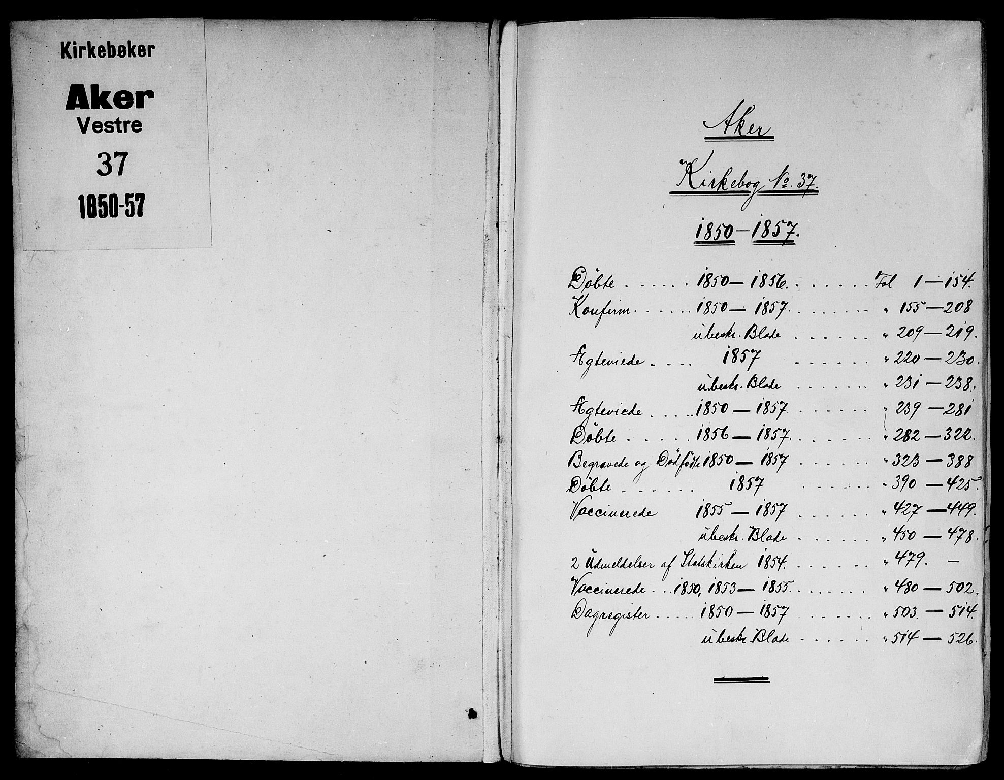 Gamlebyen prestekontor Kirkebøker, AV/SAO-A-10884/F/Fa/L0004: Parish register (official) no. 4, 1850-1857