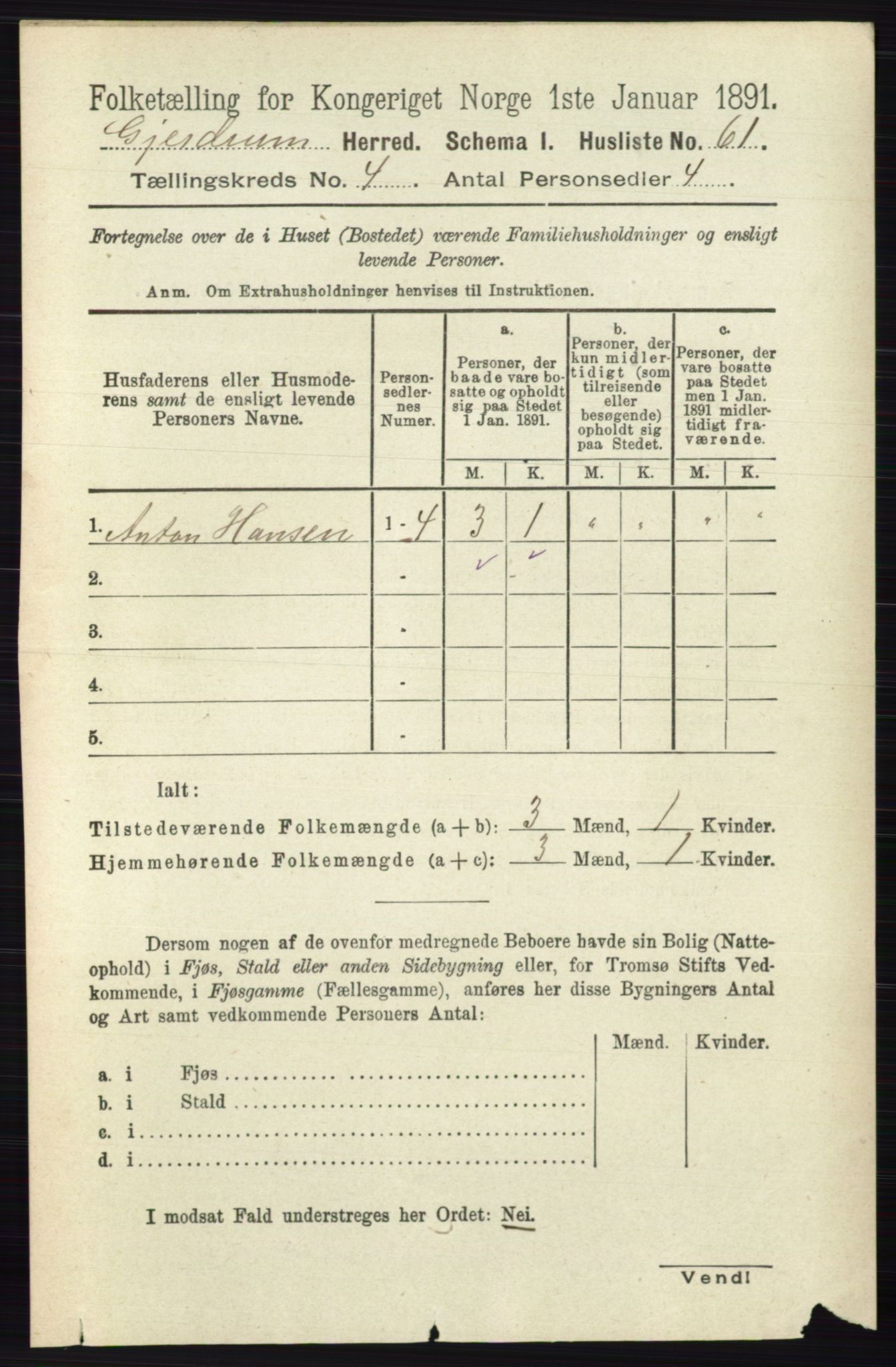 RA, 1891 census for 0234 Gjerdrum, 1891, p. 1810