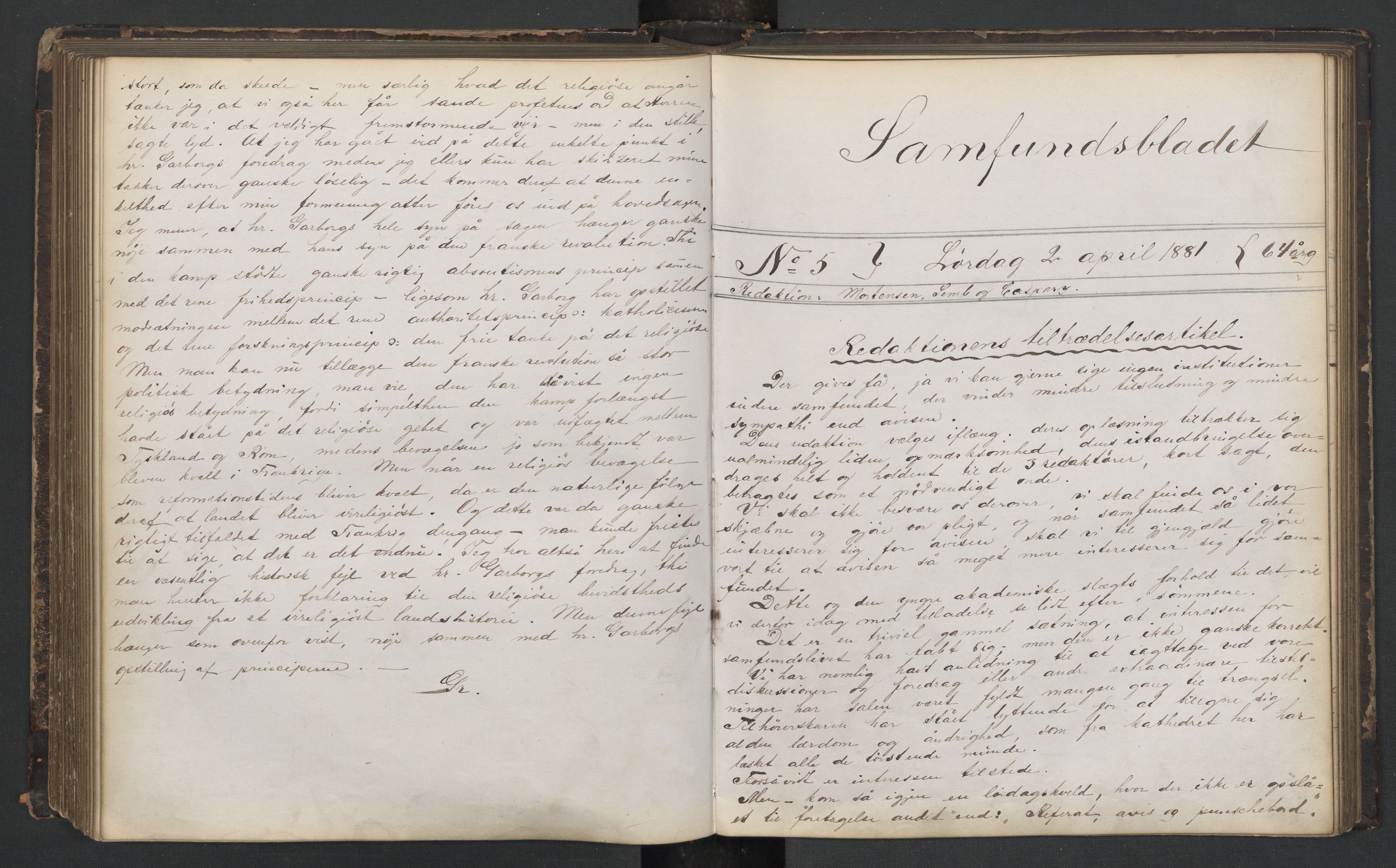 Det Norske Studentersamfund, AV/RA-PA-1322/X/Xa/L0011/0001: -- / Samfundsbladet, 1878-1882, p. 163
