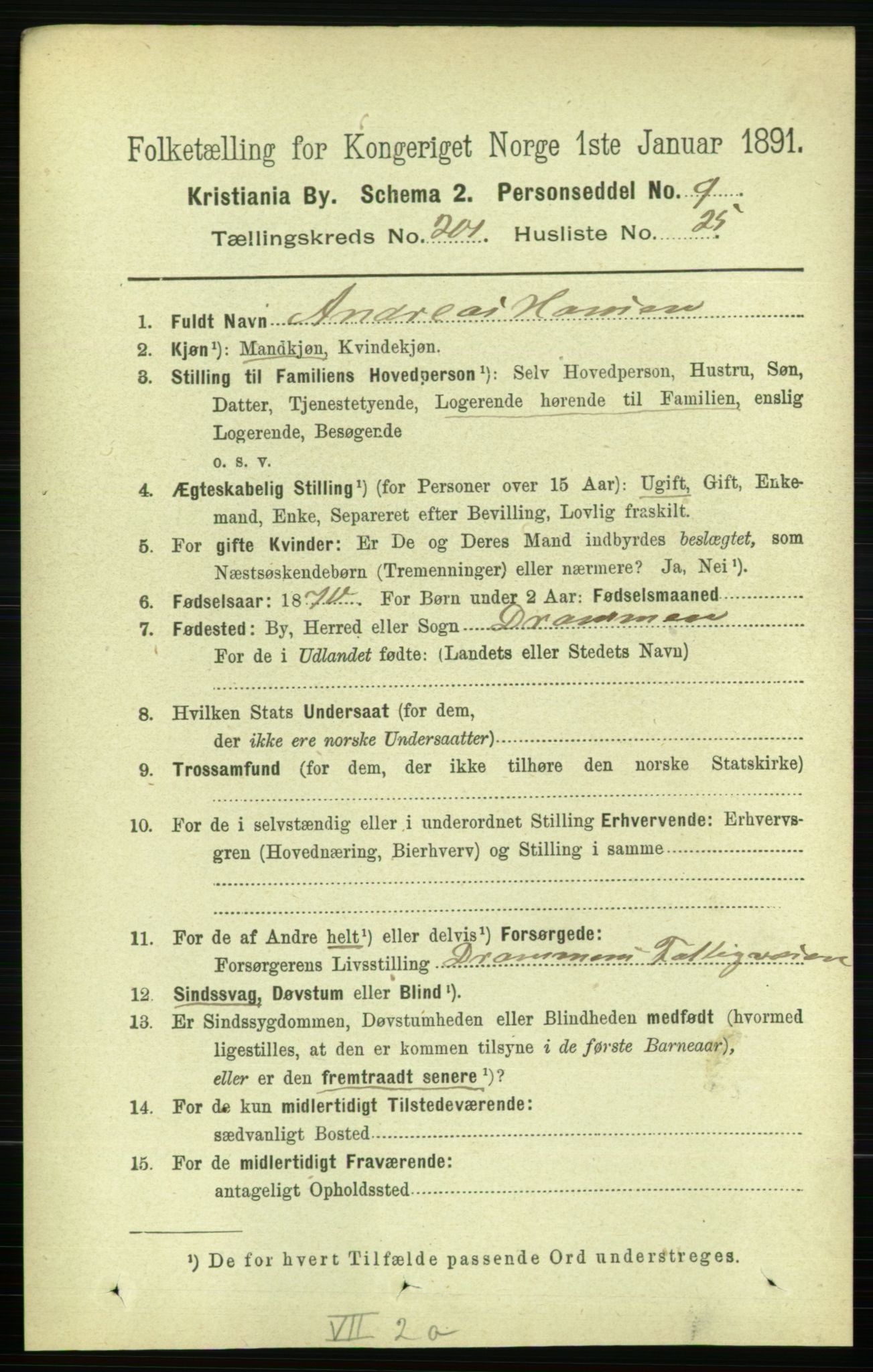 RA, 1891 census for 0301 Kristiania, 1891, p. 121403