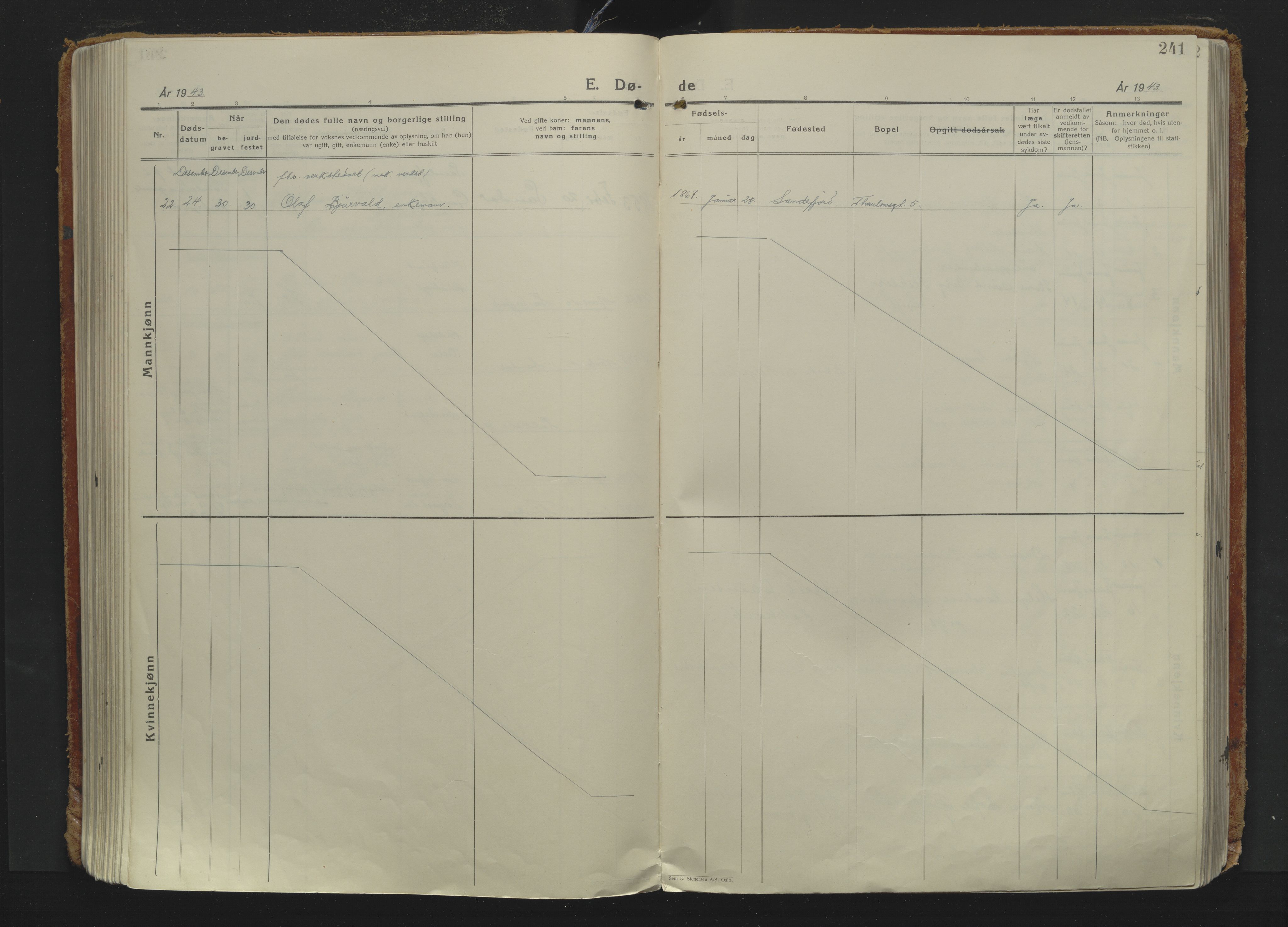 Sandefjord kirkebøker, AV/SAKO-A-315/F/Fa/L0009: Parish register (official) no. 9, 1926-1945, p. 241