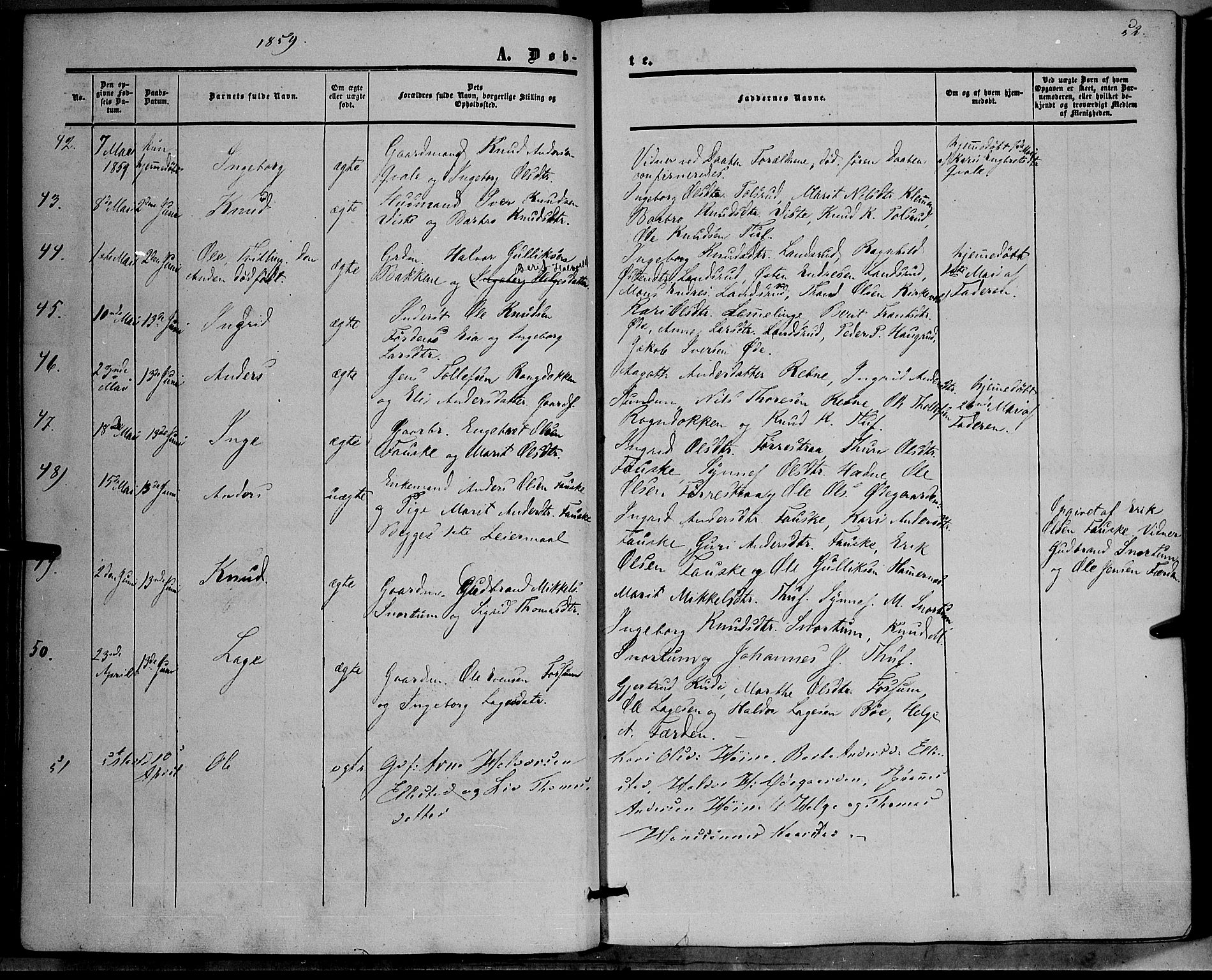 Vestre Slidre prestekontor, SAH/PREST-136/H/Ha/Haa/L0002: Parish register (official) no. 2, 1856-1864, p. 52