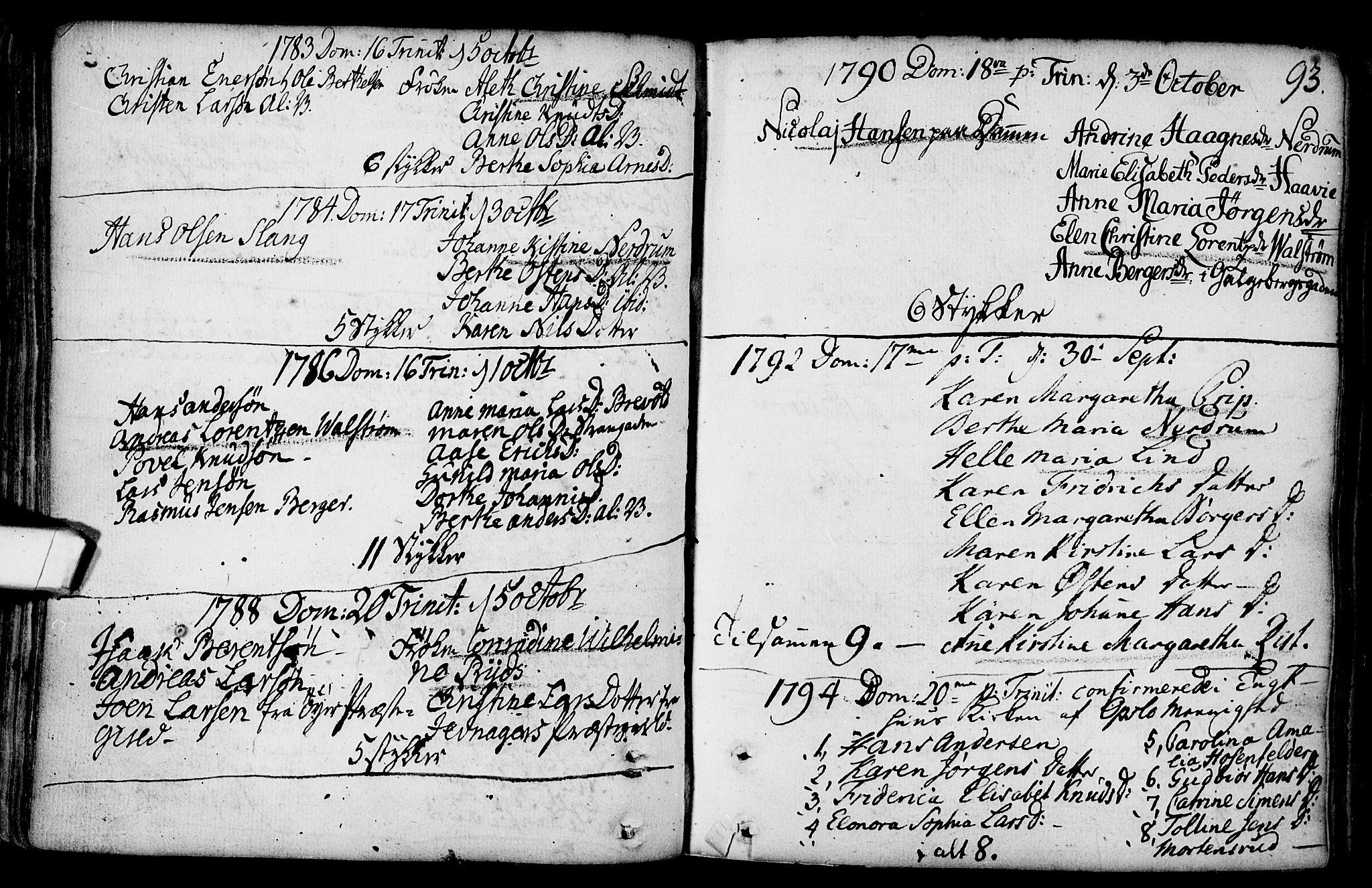 Gamlebyen prestekontor Kirkebøker, SAO/A-10884/F/Fa/L0001: Parish register (official) no. 1, 1734-1818, p. 93