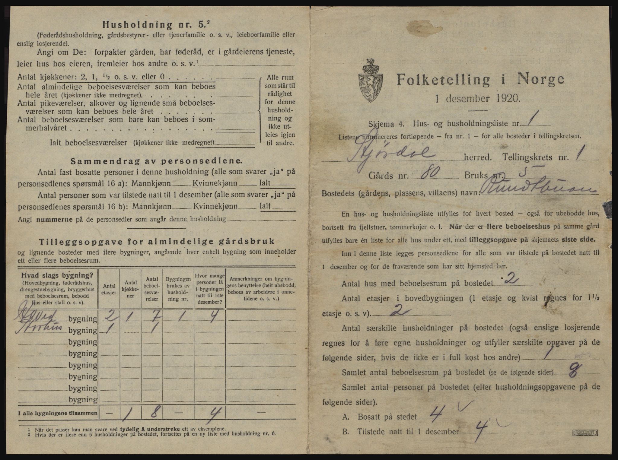 SAT, 1920 census for Stjørdal, 1920, p. 44