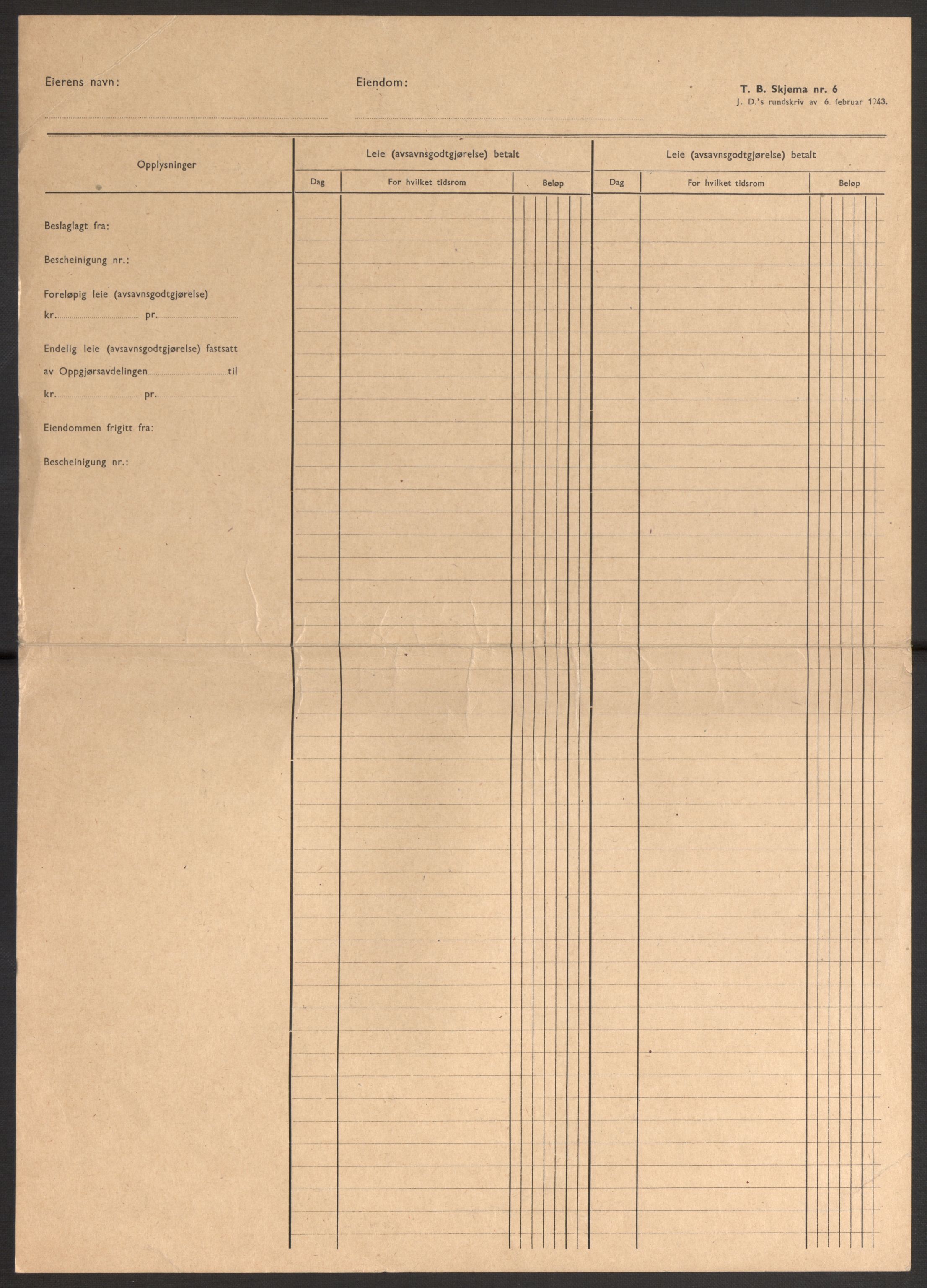 Forsvarsdepartementet, 10. kontor / Oppgjørskontoret, RA/RAFA-1225/D/Db/L0180: Lista oppgjørskontor, 1942-1952, p. 2