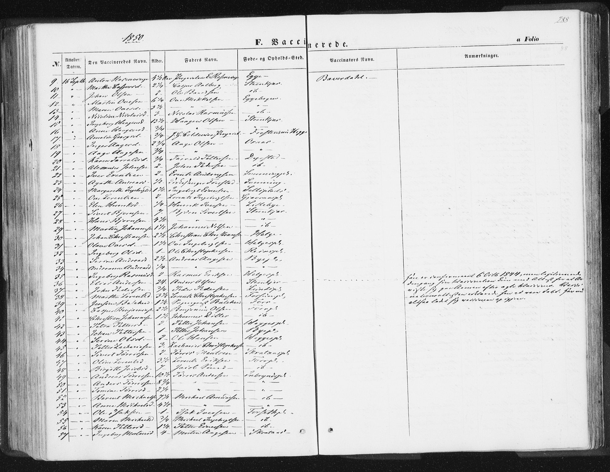 Ministerialprotokoller, klokkerbøker og fødselsregistre - Nord-Trøndelag, AV/SAT-A-1458/746/L0446: Parish register (official) no. 746A05, 1846-1859, p. 288