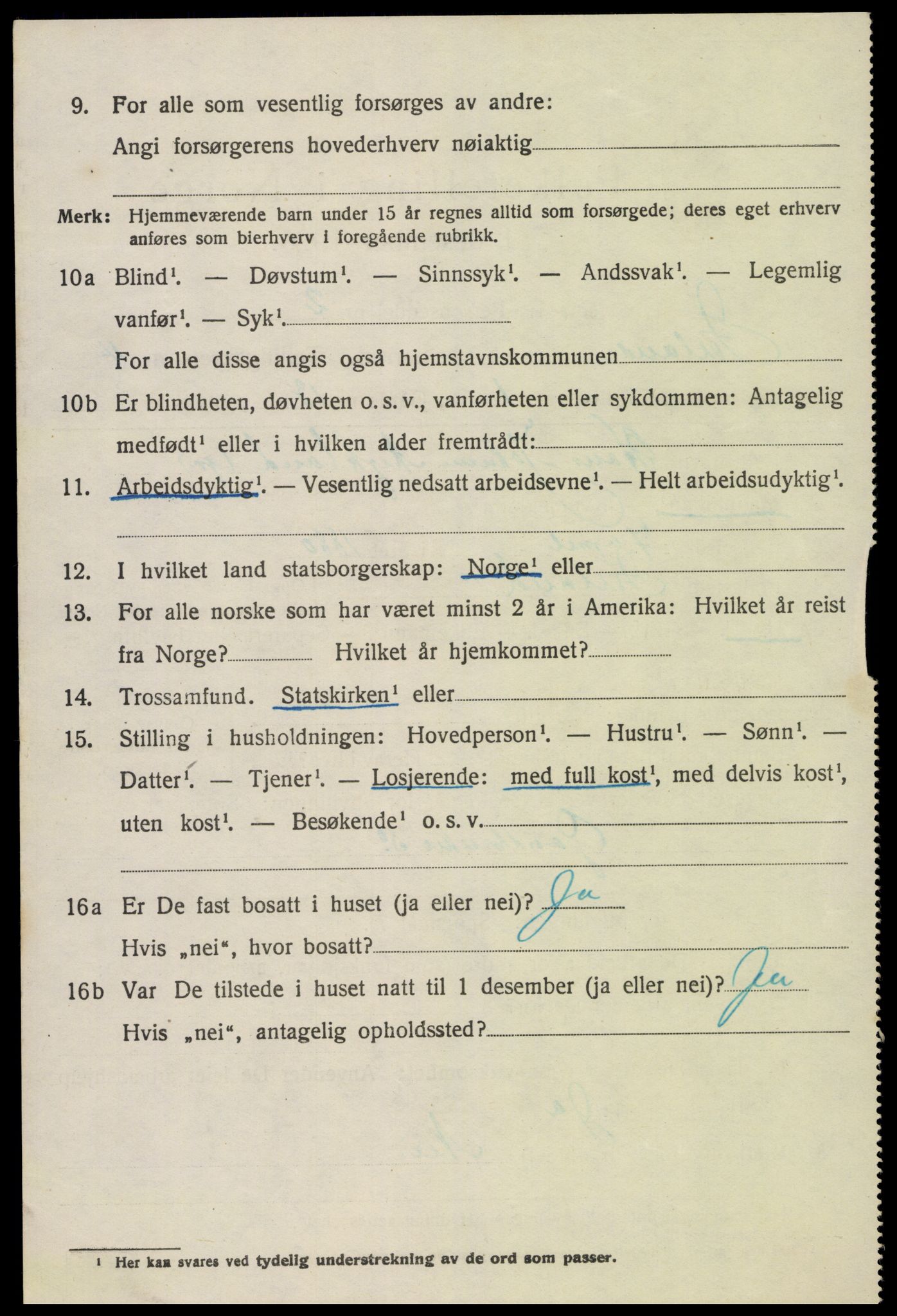 SAK, 1920 census for Iveland, 1920, p. 1310