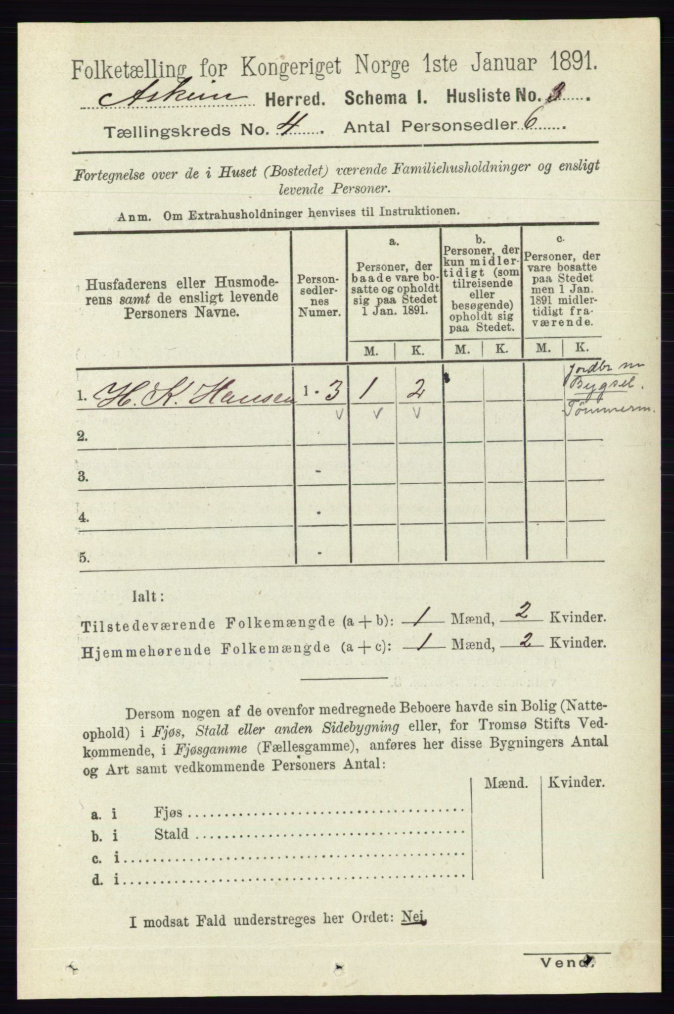 RA, 1891 census for 0124 Askim, 1891, p. 468