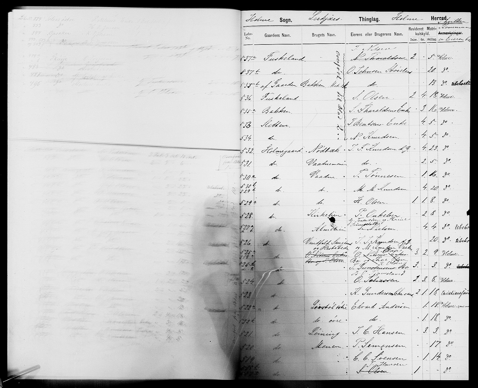 SAK, 1875 census for 1020P Holum, 1875, p. 6