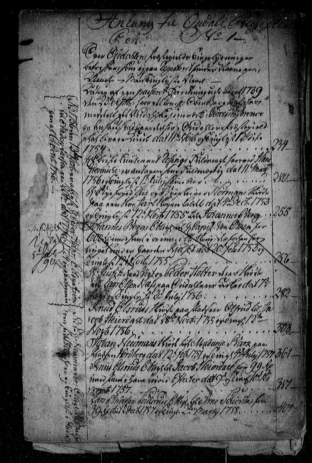 Øvre Romerike sorenskriveri, SAO/A-10649/G/Ga/Gaf/L0001: Mortgage register no. 1, 1754-1774