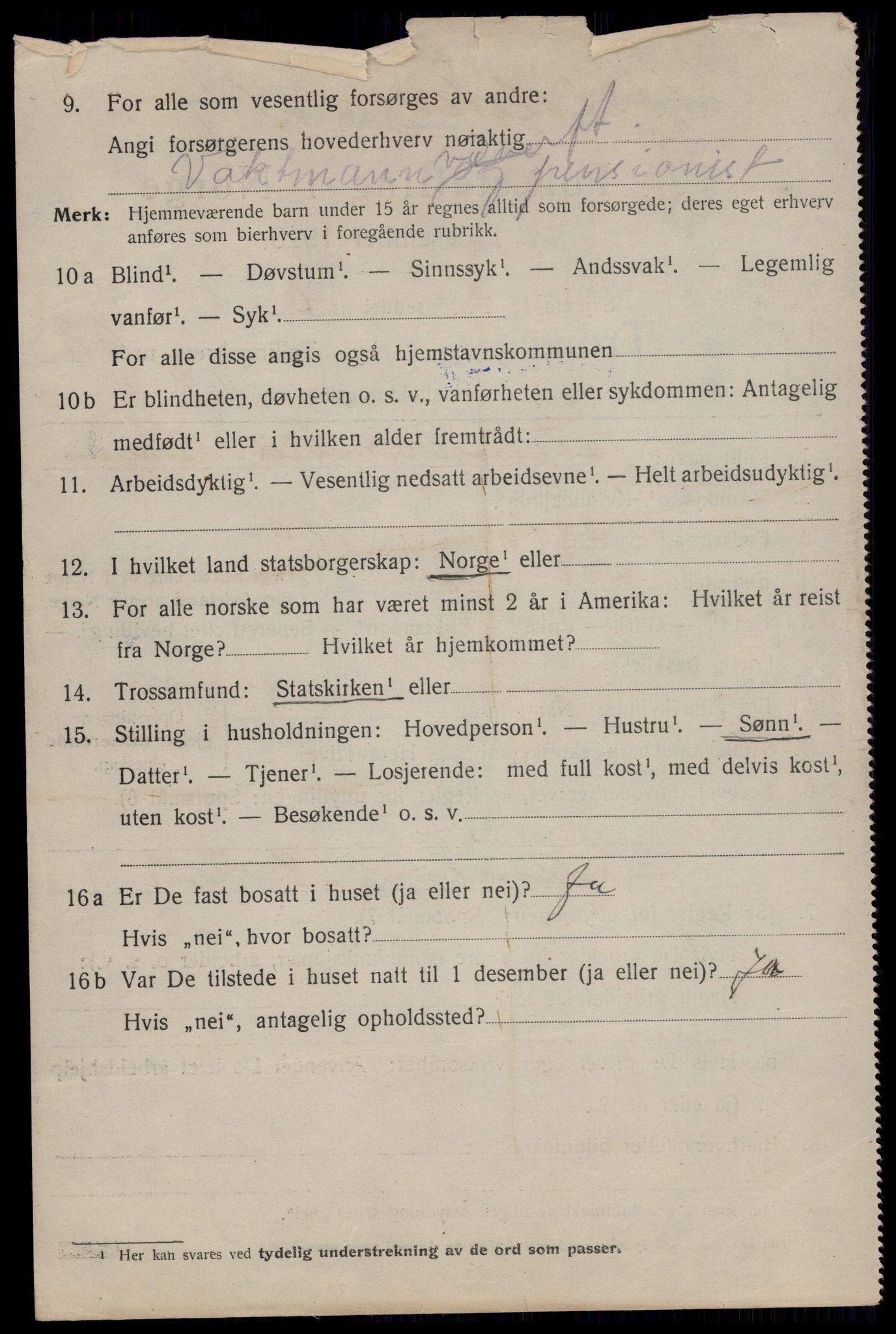 SAT, 1920 census for Trondheim, 1920, p. 125341