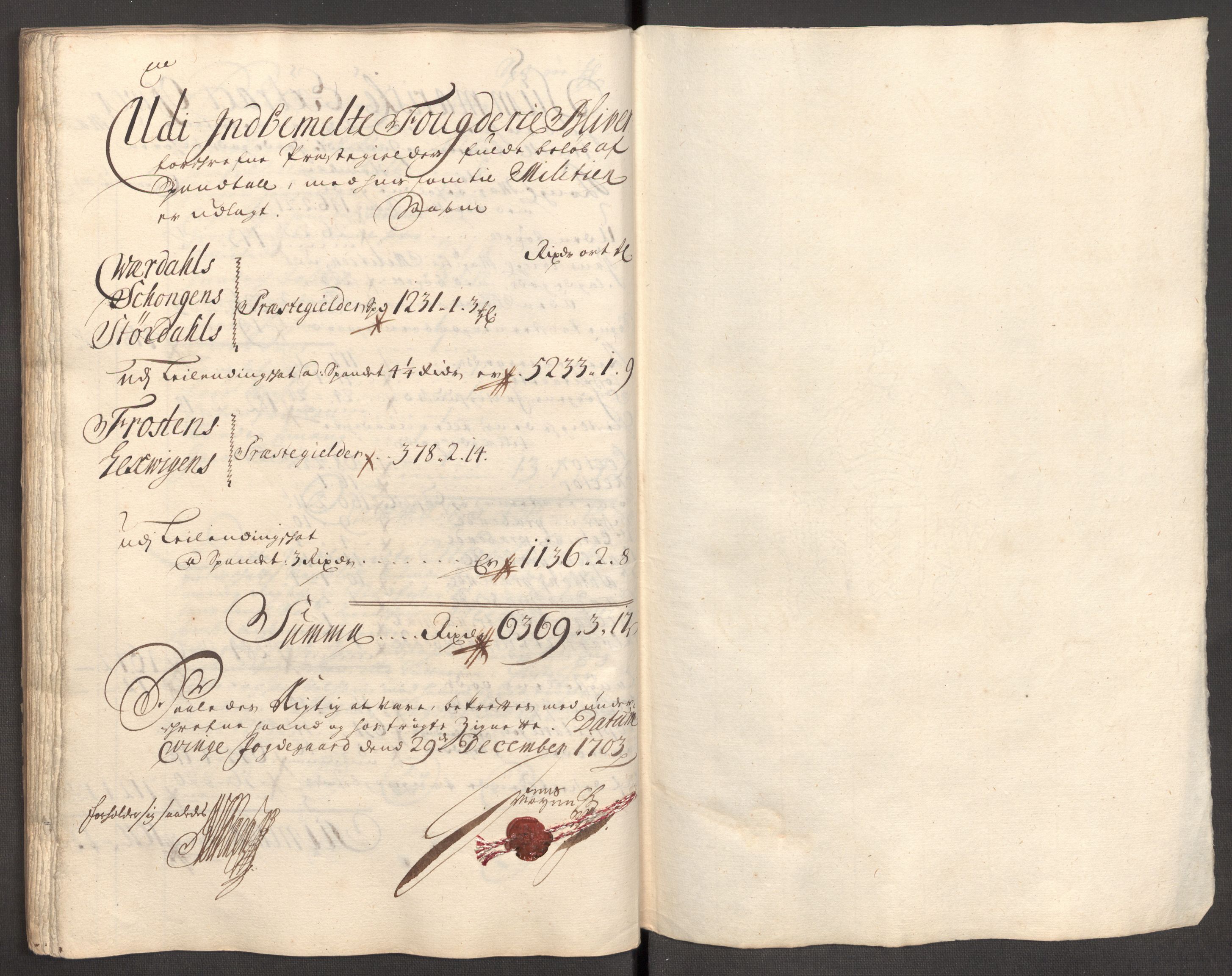 Rentekammeret inntil 1814, Reviderte regnskaper, Fogderegnskap, RA/EA-4092/R62/L4194: Fogderegnskap Stjørdal og Verdal, 1703, p. 78