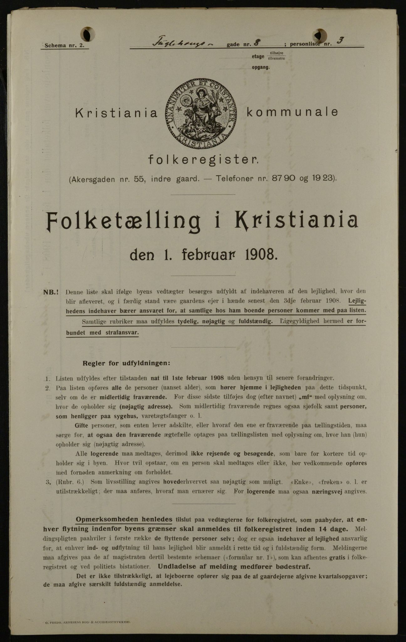 OBA, Municipal Census 1908 for Kristiania, 1908, p. 25609