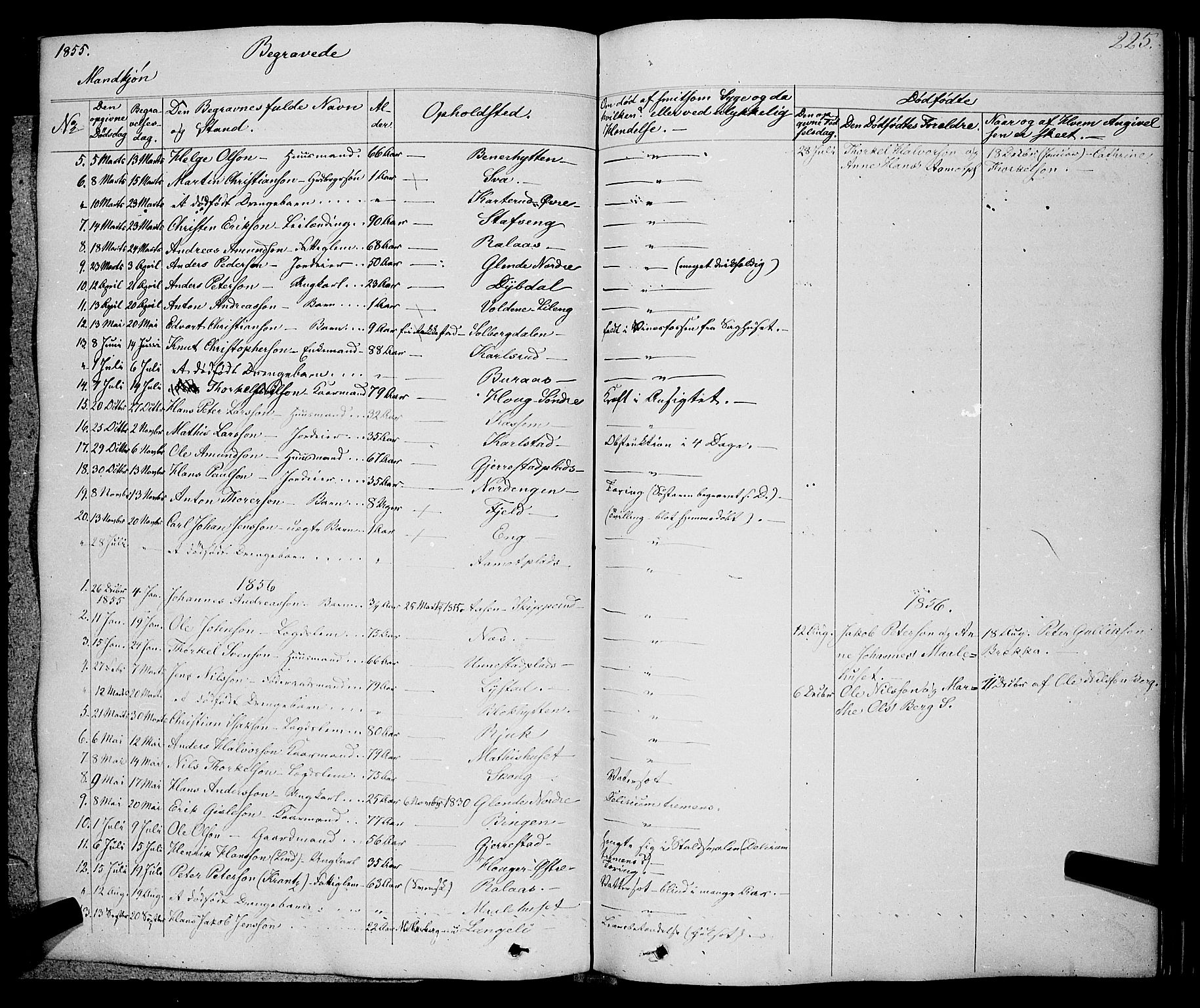 Skiptvet prestekontor Kirkebøker, AV/SAO-A-20009/F/Fa/L0006: Parish register (official) no. 6, 1839-1860, p. 225