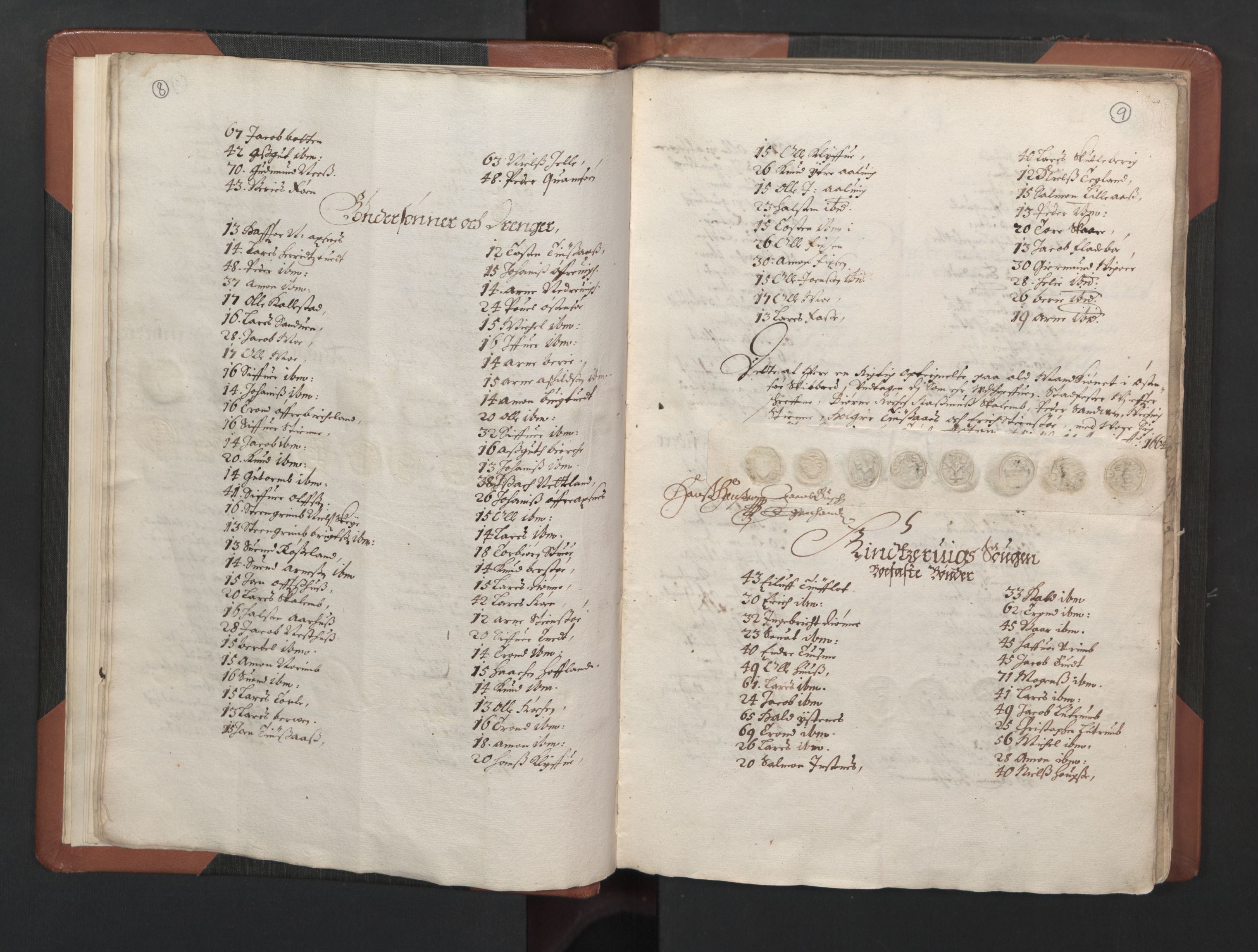 RA, Bailiff's Census 1664-1666, no. 14: Hardanger len, Ytre Sogn fogderi and Indre Sogn fogderi, 1664-1665, p. 8-9