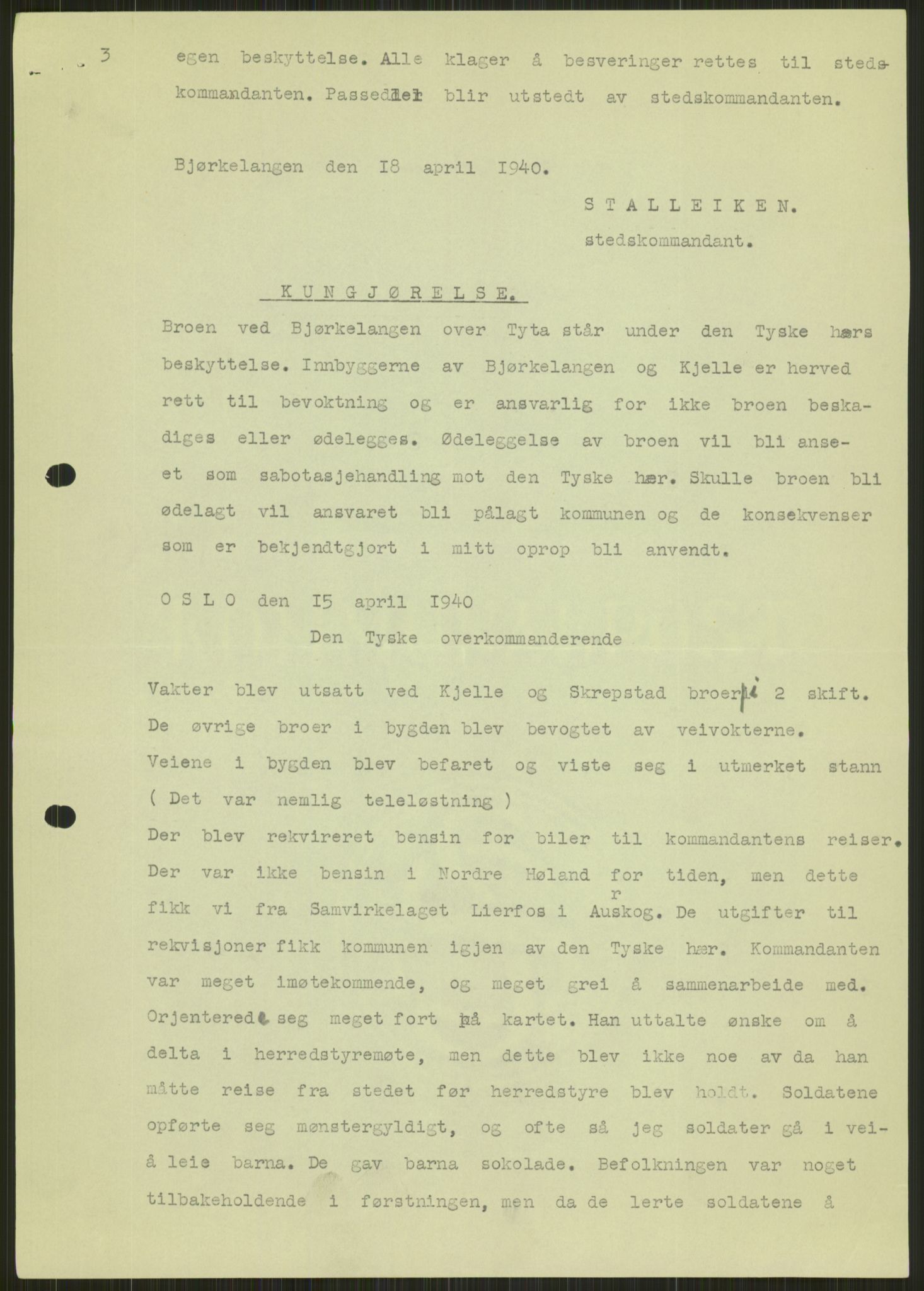 Forsvaret, Forsvarets krigshistoriske avdeling, AV/RA-RAFA-2017/Y/Ya/L0013: II-C-11-31 - Fylkesmenn.  Rapporter om krigsbegivenhetene 1940., 1940, p. 806