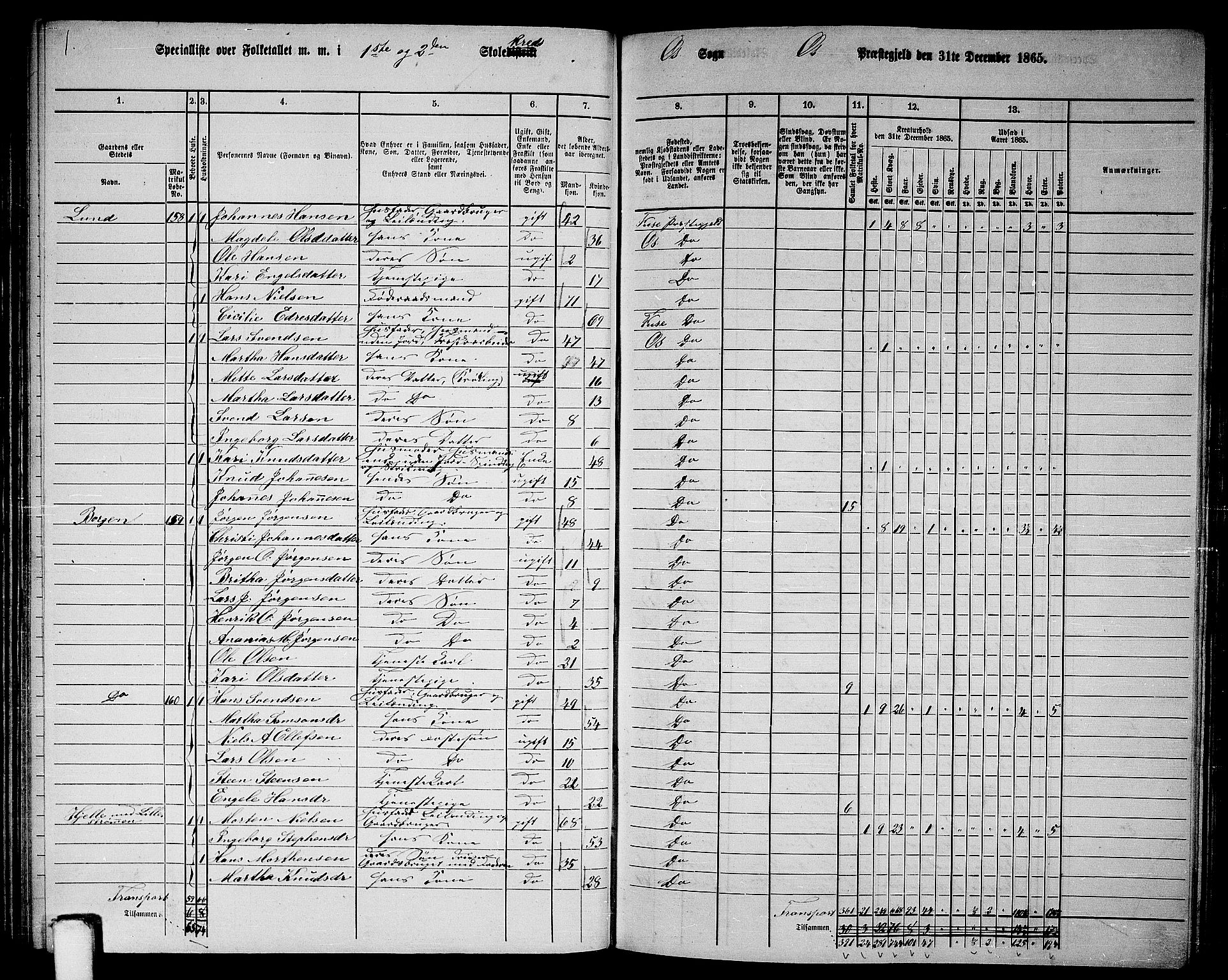 RA, 1865 census for Os, 1865, p. 78