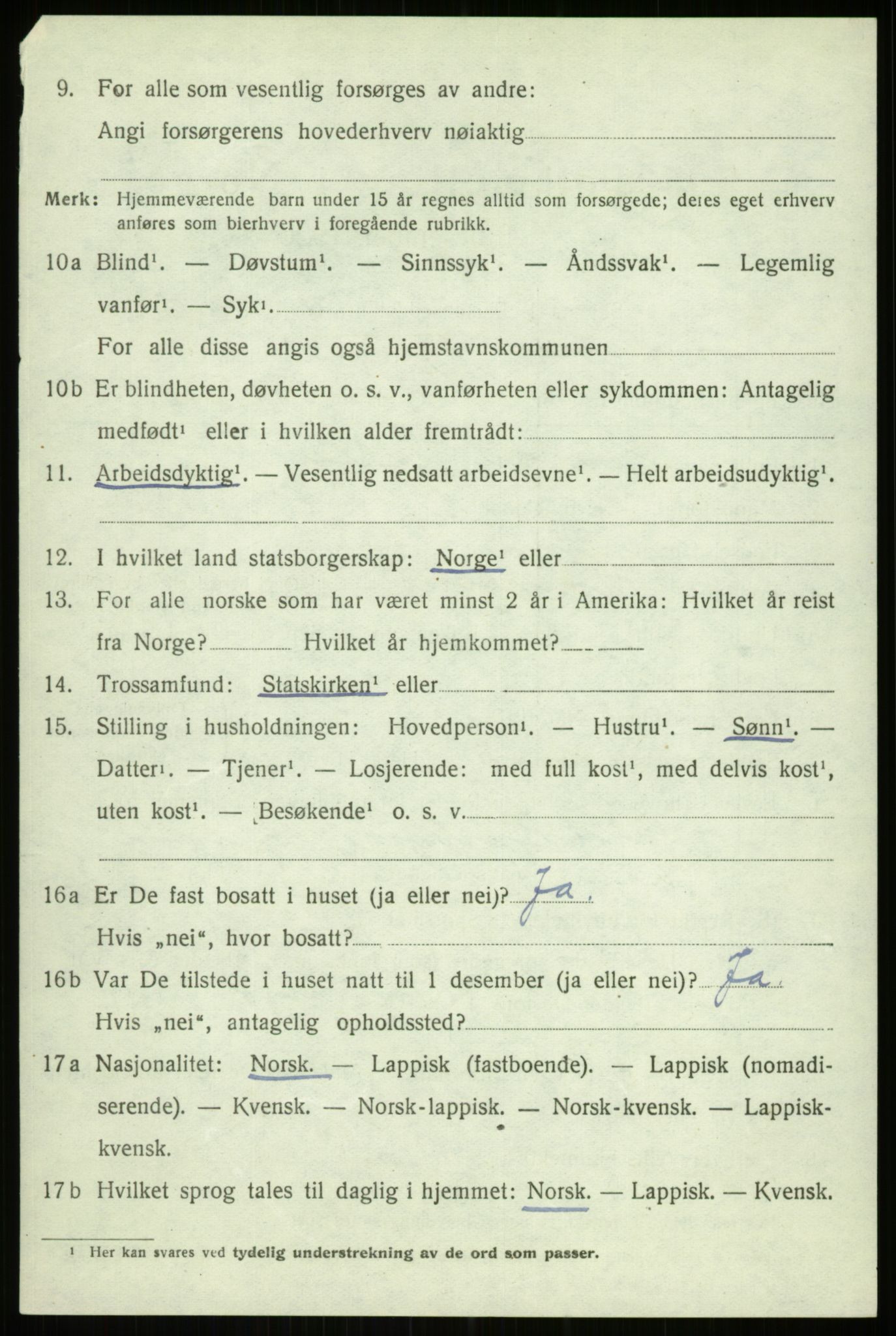 SATØ, 1920 census for Trondenes, 1920, p. 9478