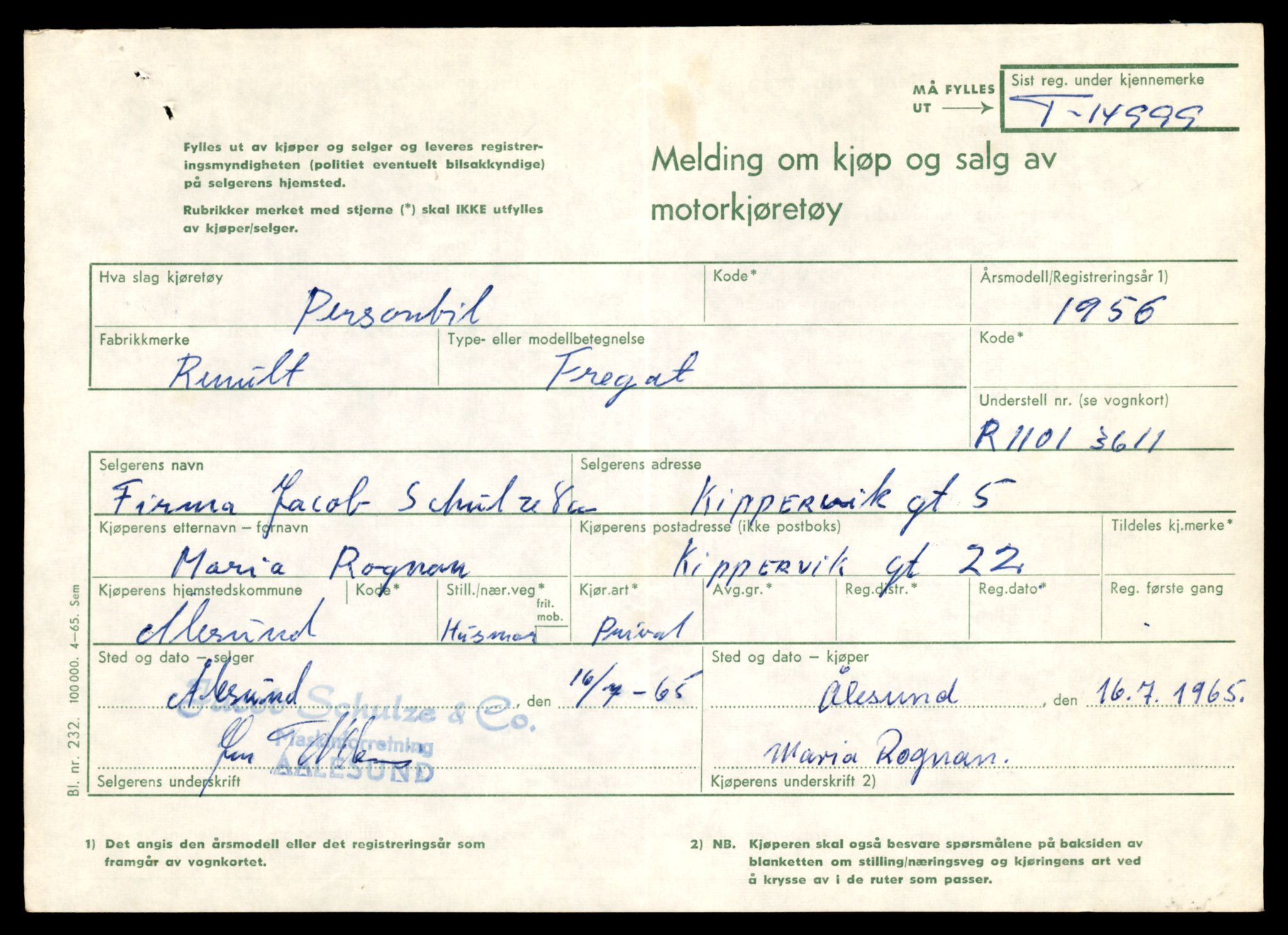 Møre og Romsdal vegkontor - Ålesund trafikkstasjon, SAT/A-4099/F/Fe/L0049: Registreringskort for kjøretøy T 14864 - T 18613, 1927-1998, p. 3239
