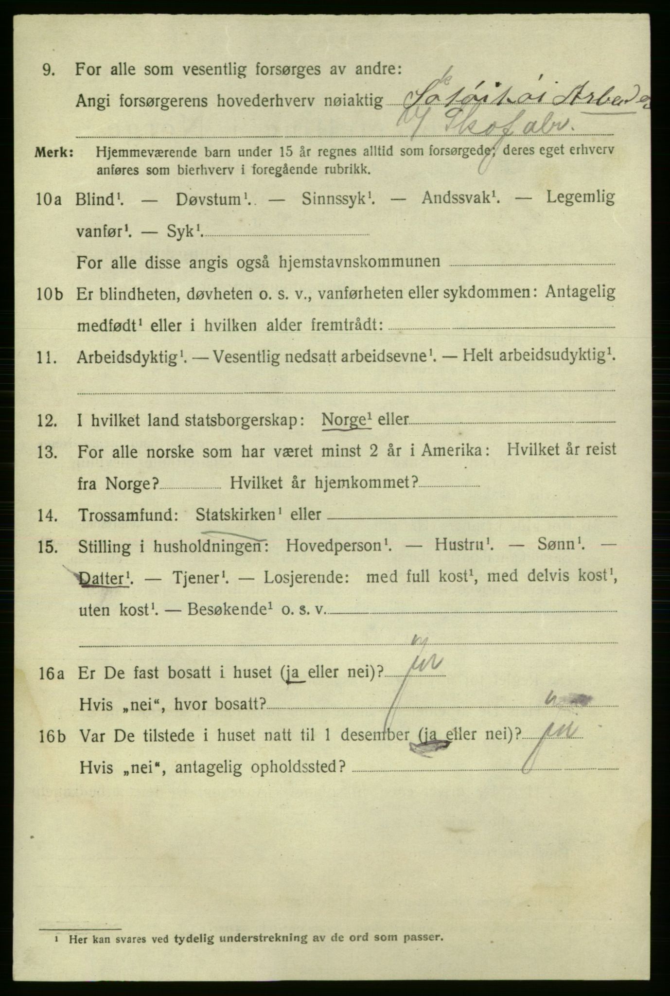 SAO, 1920 census for Fredrikshald, 1920, p. 16490