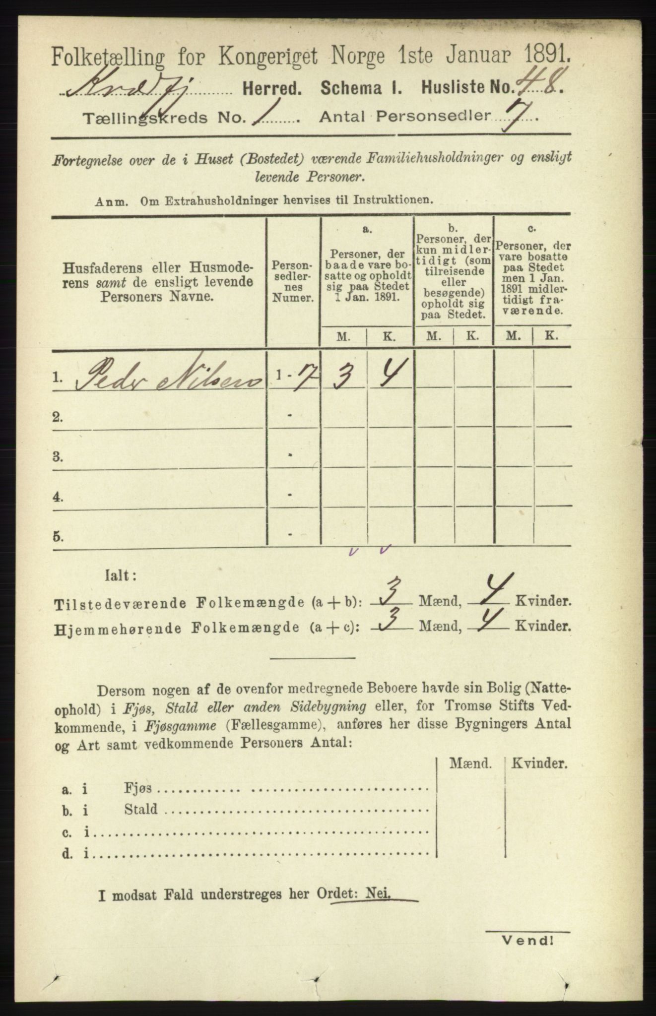 RA, 1891 census for 1911 Kvæfjord, 1891, p. 68