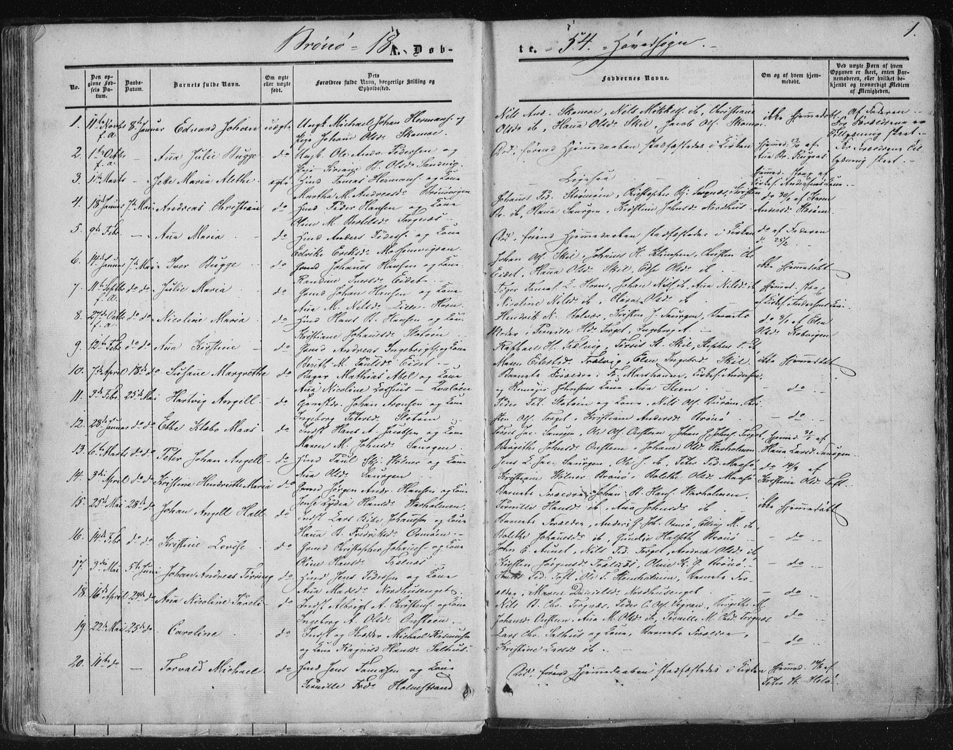 Ministerialprotokoller, klokkerbøker og fødselsregistre - Nordland, SAT/A-1459/813/L0198: Parish register (official) no. 813A08, 1834-1874, p. 1