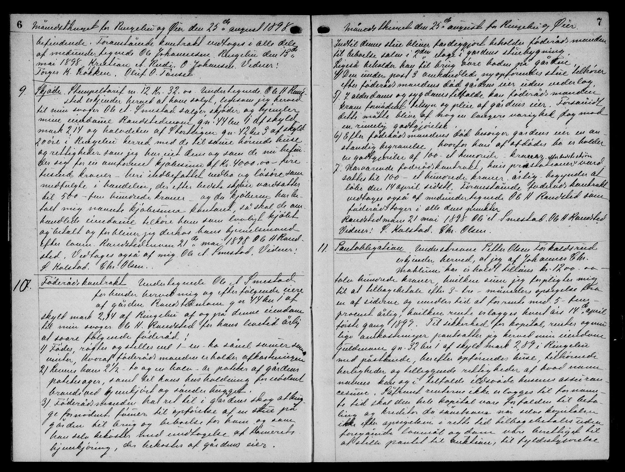 Mellom-Gudbrandsdal sorenskriveri, AV/SAH-TING-038/H/Hb/L0012: Mortgage book no. 12, 1898-1901, p. 6-7