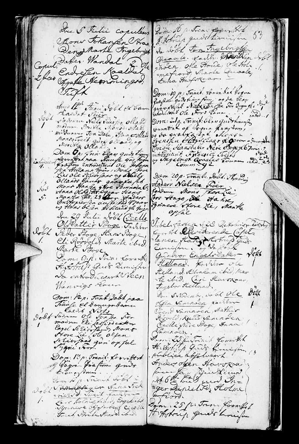 Os sokneprestembete, SAB/A-99929: Parish register (official) no. A 7, 1723-1760, p. 53
