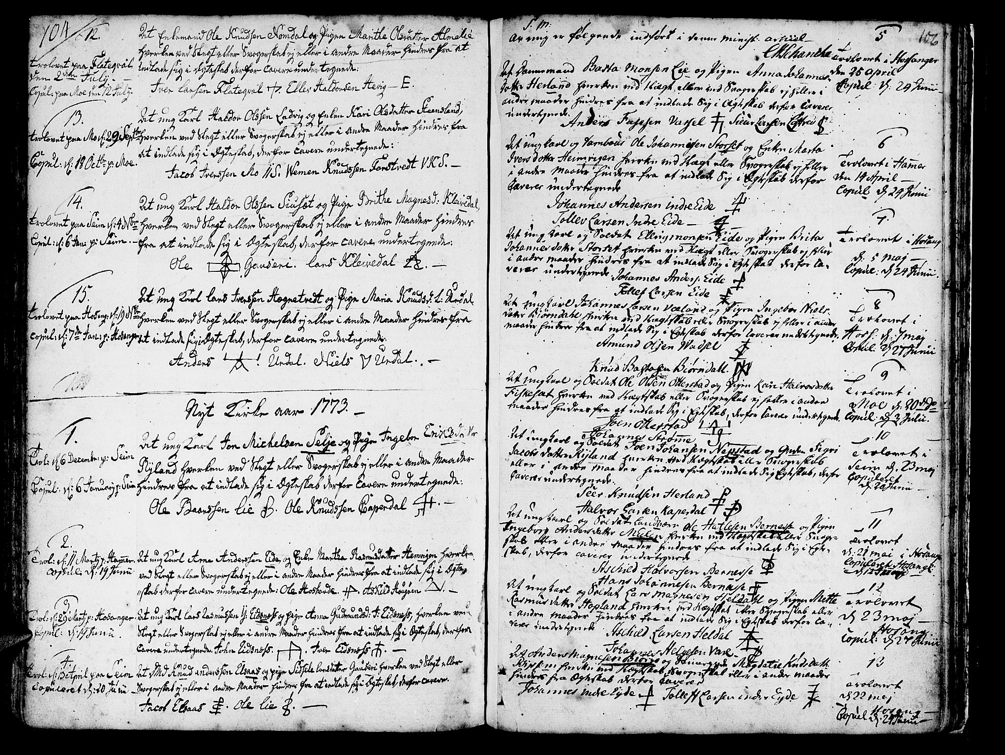Hosanger sokneprestembete, SAB/A-75801/H/Haa: Parish register (official) no. A 2 /1, 1766-1793, p. 106