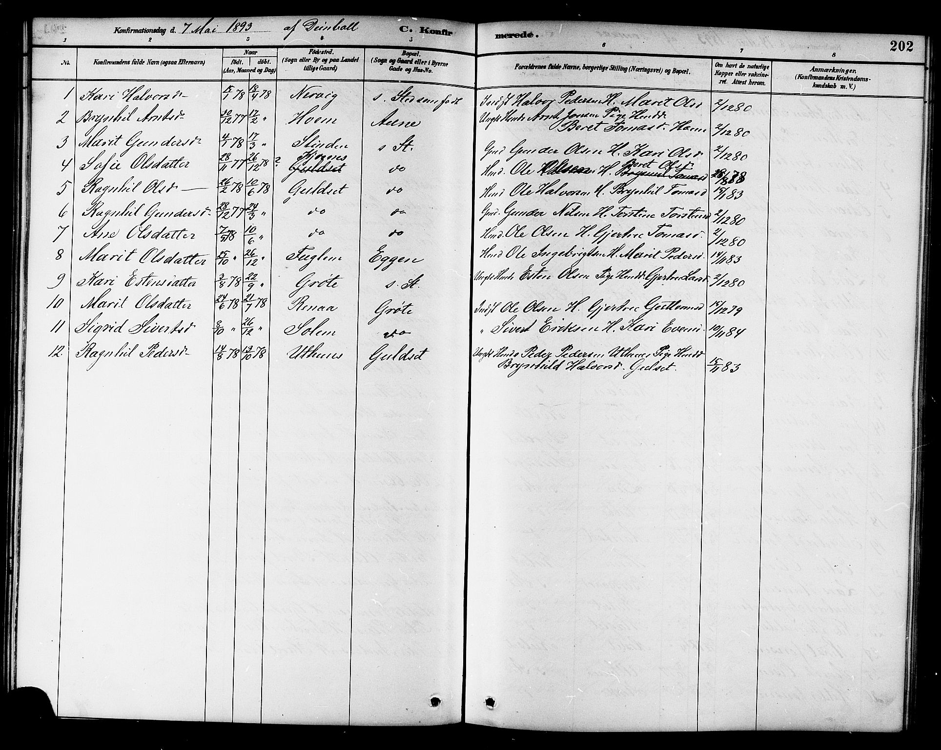 Ministerialprotokoller, klokkerbøker og fødselsregistre - Sør-Trøndelag, SAT/A-1456/695/L1157: Parish register (copy) no. 695C08, 1889-1913, p. 202