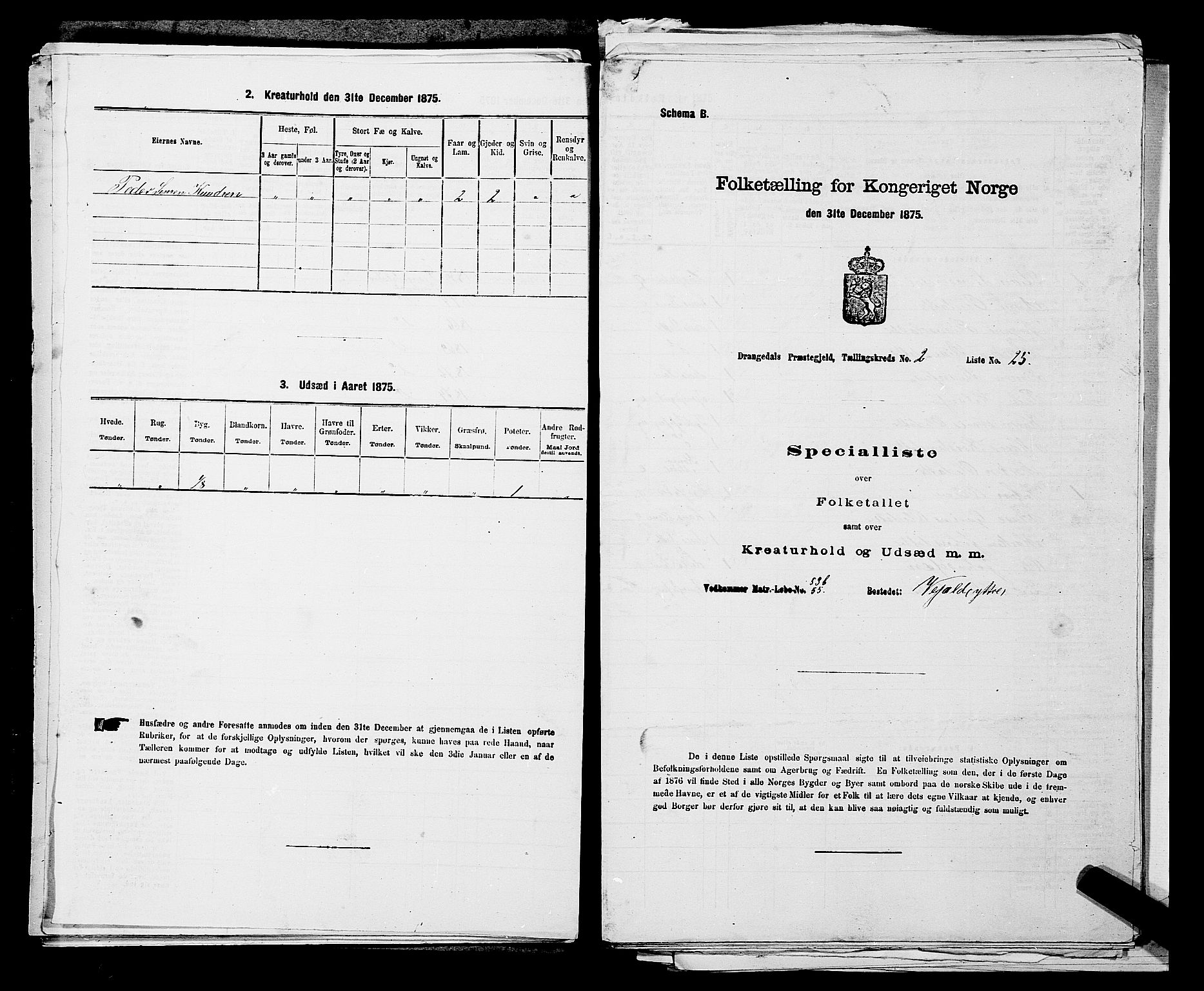 SAKO, 1875 census for 0817P Drangedal, 1875, p. 282