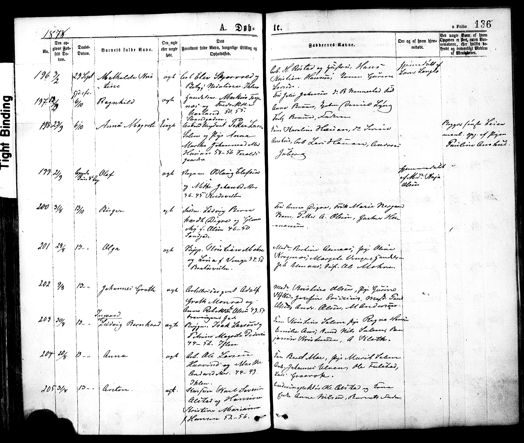 Ministerialprotokoller, klokkerbøker og fødselsregistre - Sør-Trøndelag, AV/SAT-A-1456/602/L0118: Parish register (official) no. 602A16, 1873-1879, p. 136