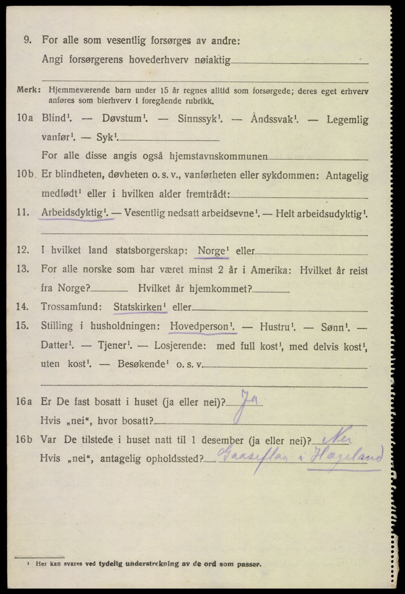 SAK, 1920 census for Hornnes, 1920, p. 978