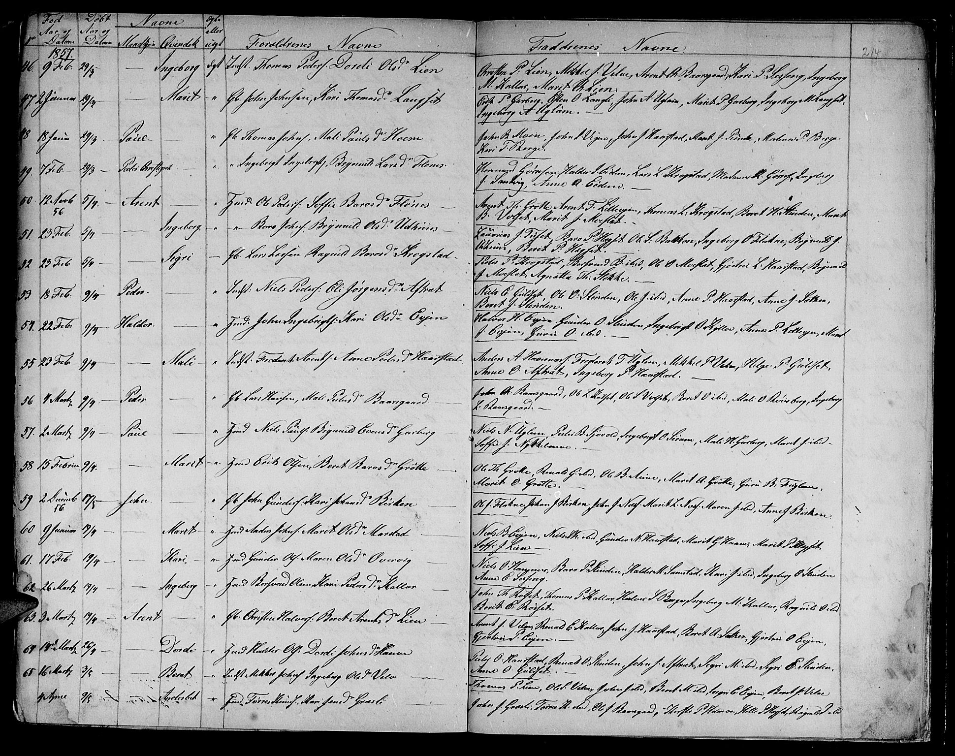 Ministerialprotokoller, klokkerbøker og fødselsregistre - Sør-Trøndelag, SAT/A-1456/695/L1154: Parish register (copy) no. 695C05, 1842-1858, p. 214