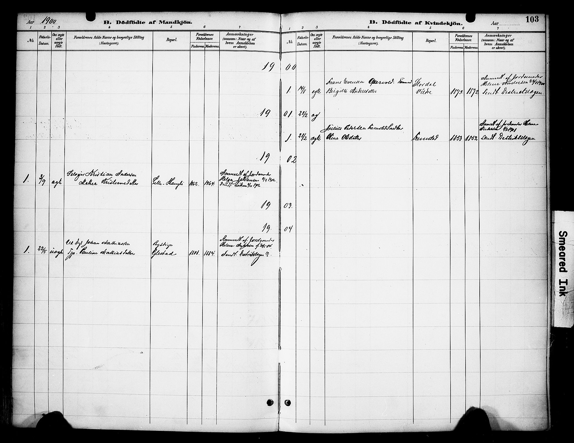 Ringsaker prestekontor, SAH/PREST-014/K/Ka/L0016: Parish register (official) no. 16, 1891-1904, p. 103