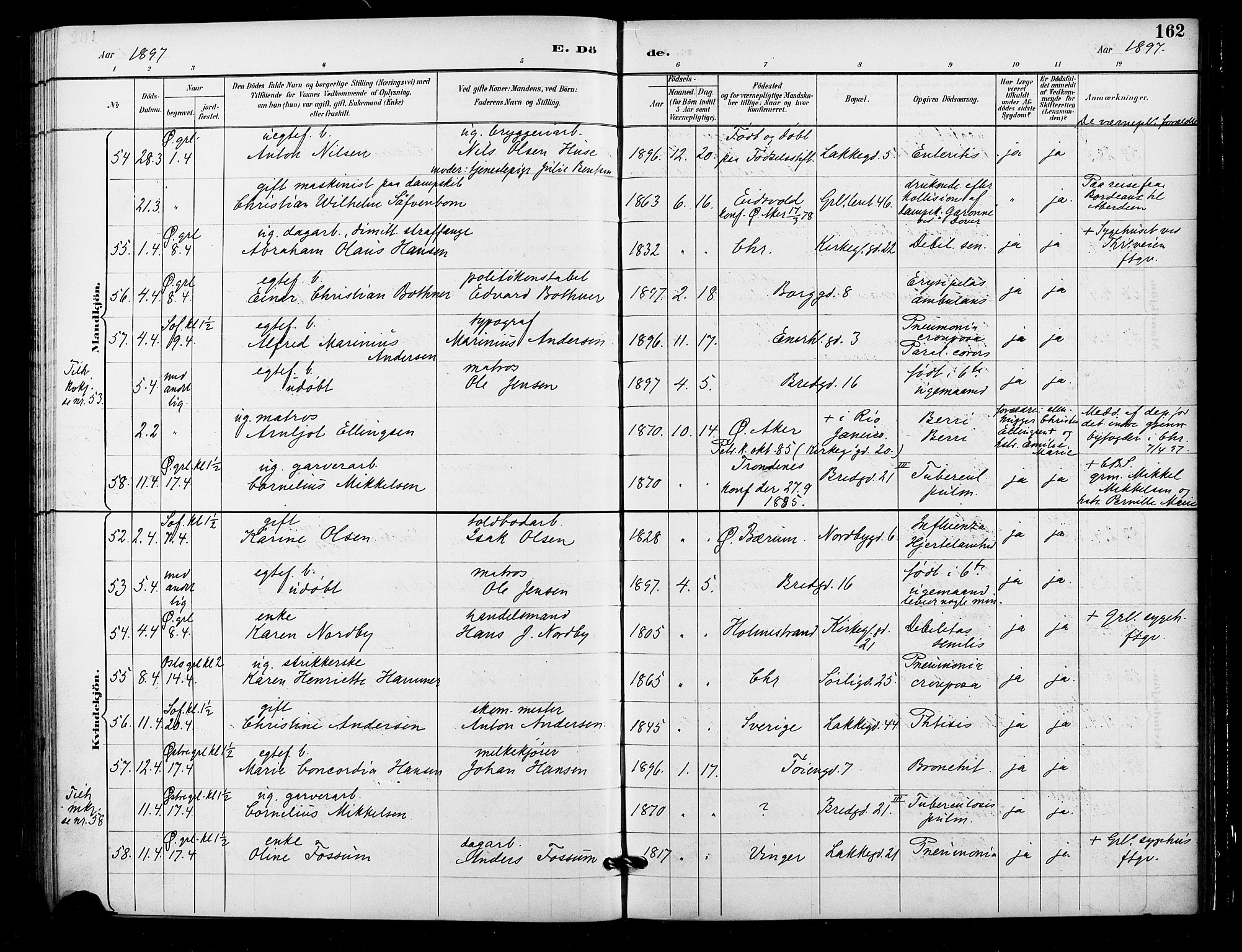 Grønland prestekontor Kirkebøker, SAO/A-10848/F/Fa/L0010: Parish register (official) no. 10, 1891-1898, p. 162