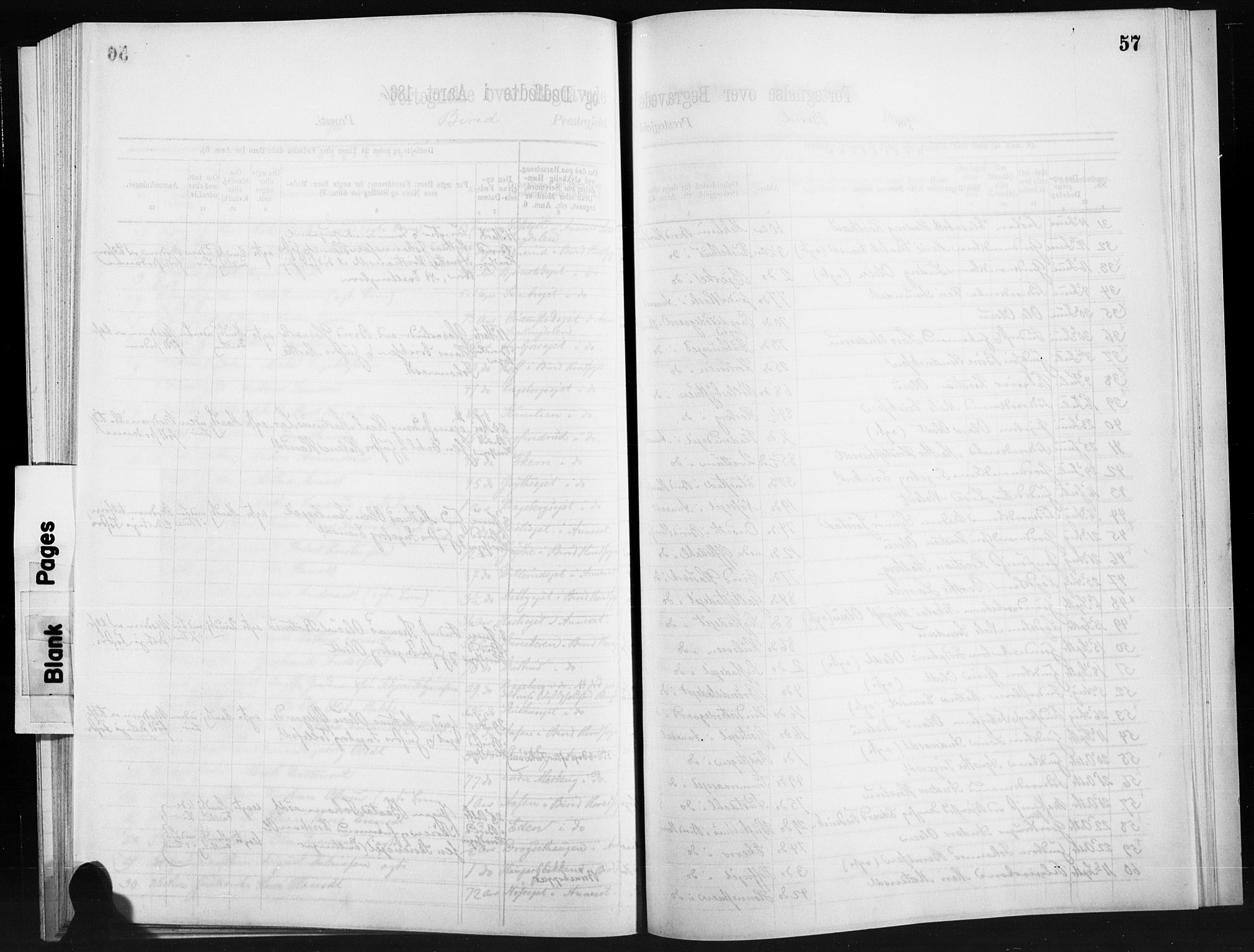 Statistisk sentralbyrå, Sosiodemografiske emner, Befolkning, RA/S-2228/D/Dd: Parish register (official) no. -, 1866-1872, p. 57