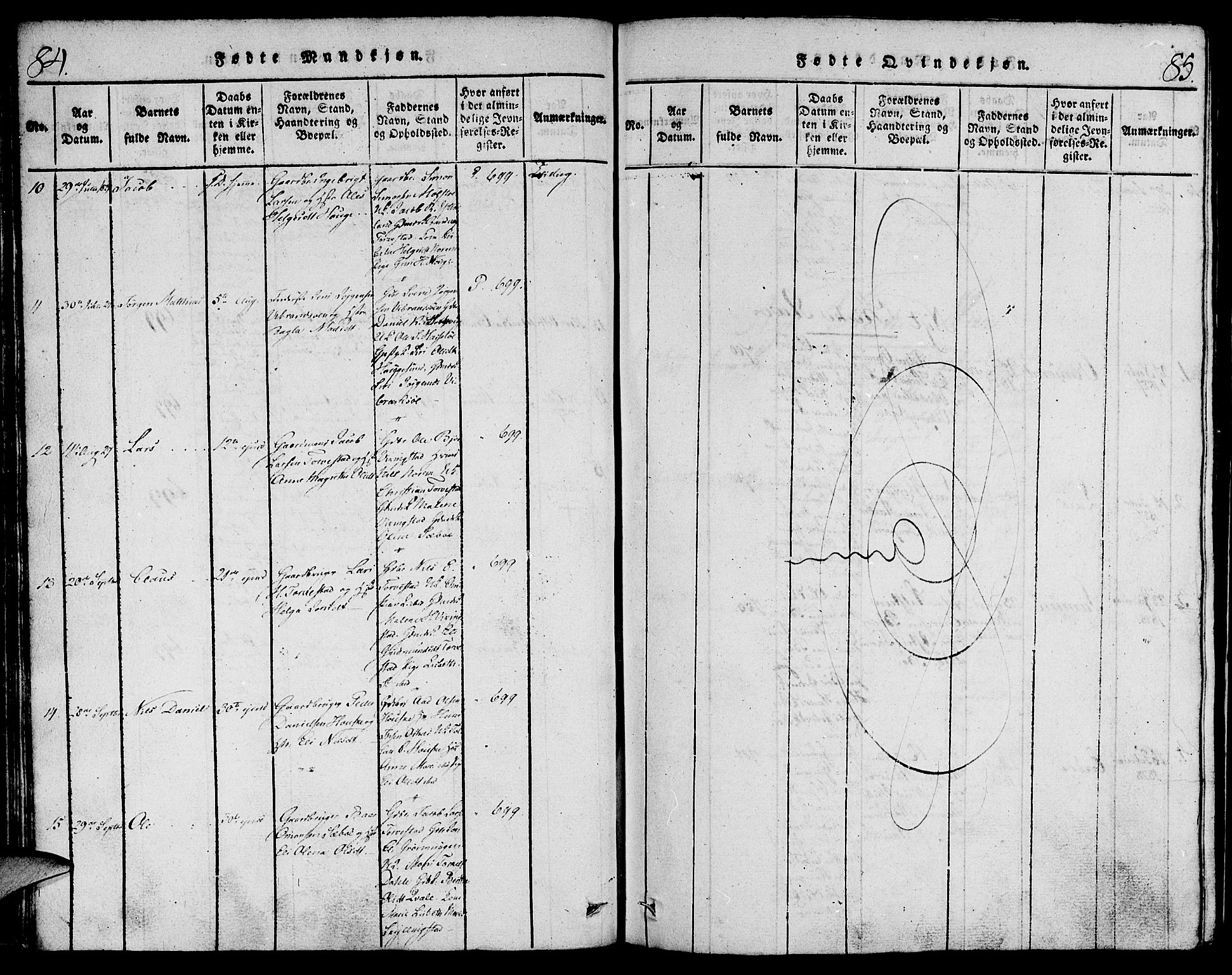 Torvastad sokneprestkontor, AV/SAST-A -101857/H/Ha/Haa/L0004: Parish register (official) no. A 3 /1, 1817-1836, p. 84-85