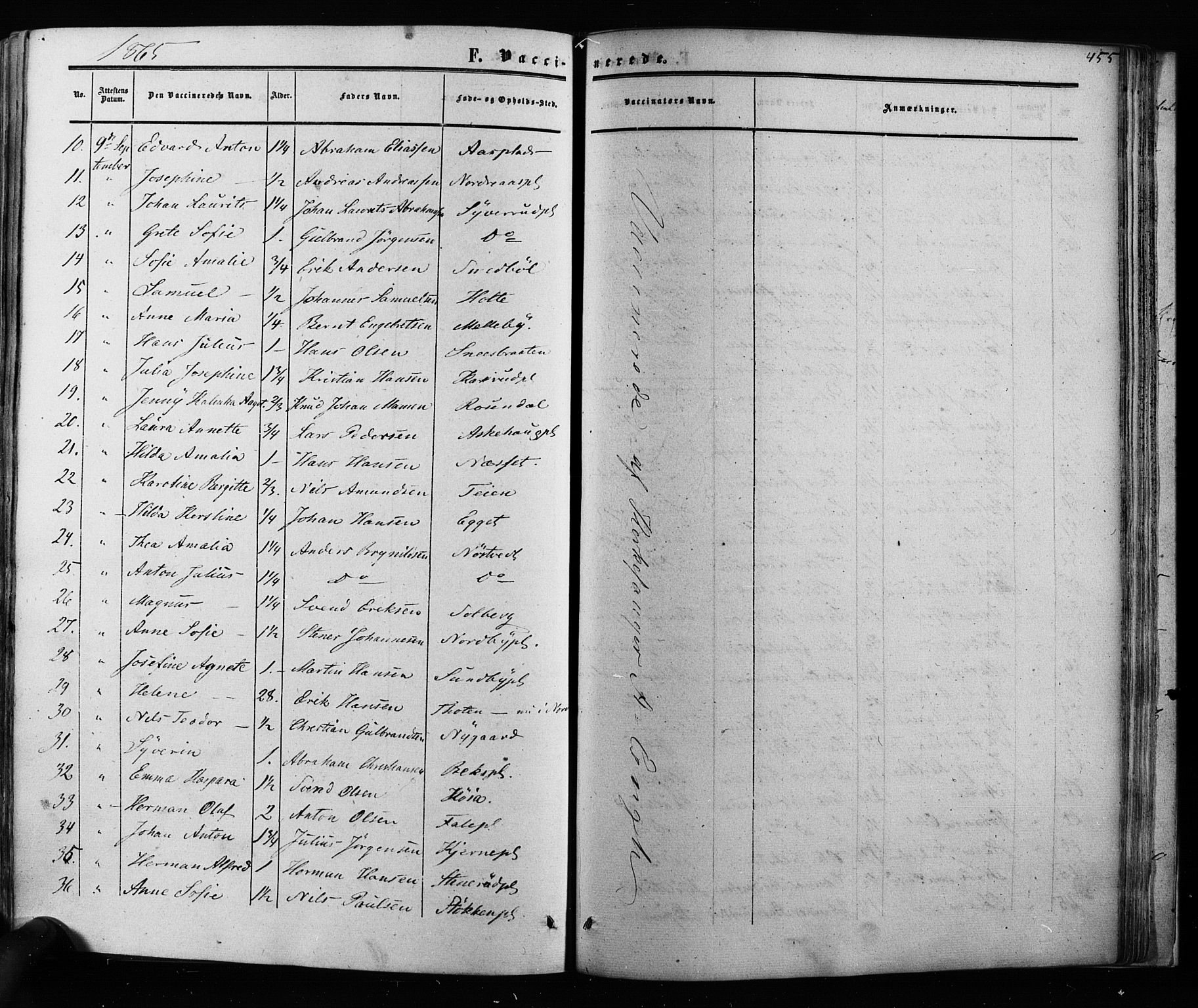 Ås prestekontor Kirkebøker, AV/SAO-A-10894/F/Fa/L0007: Parish register (official) no. I 7, 1854-1870, p. 455