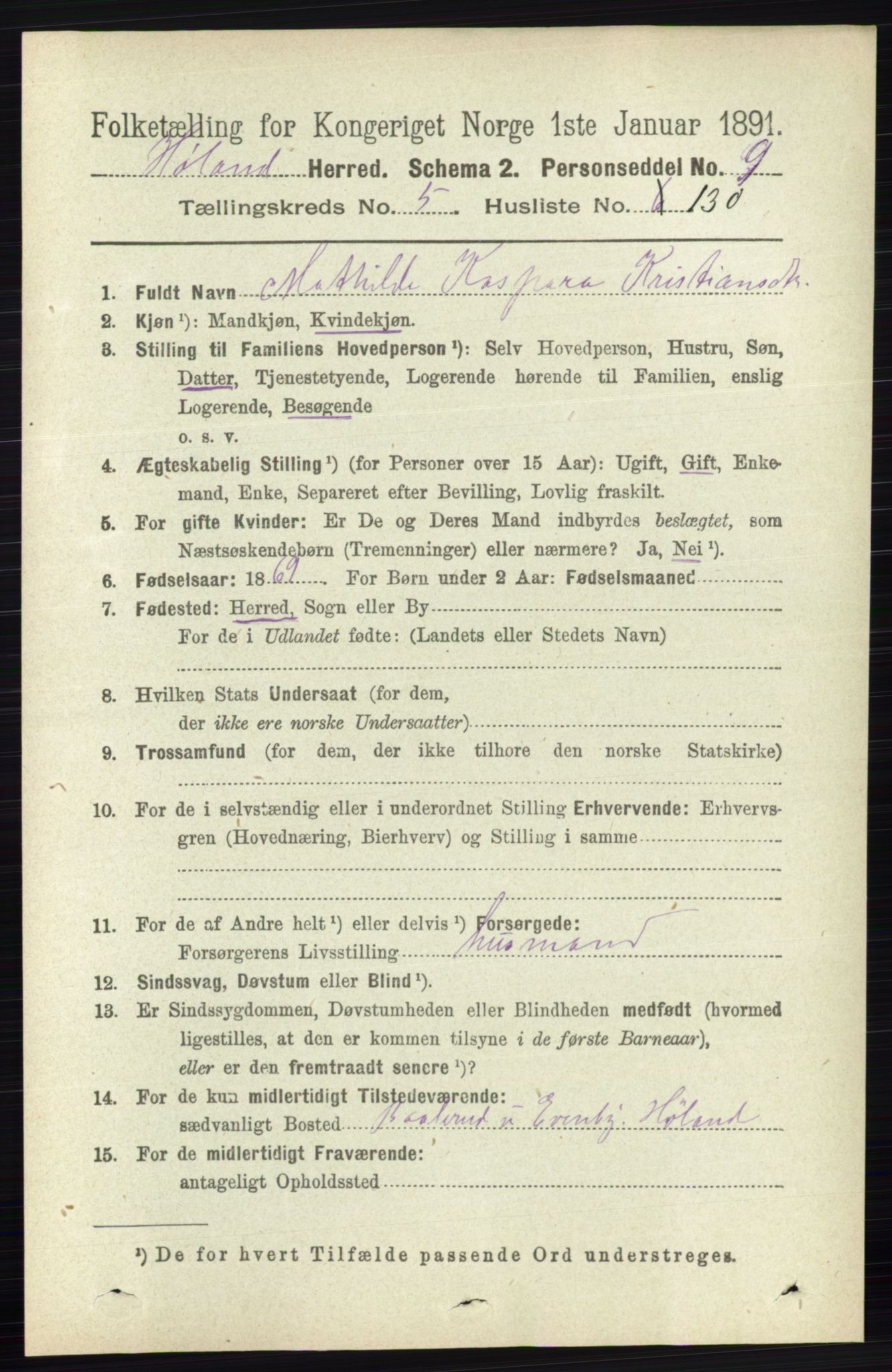 RA, 1891 census for 0221 Høland, 1891, p. 4252