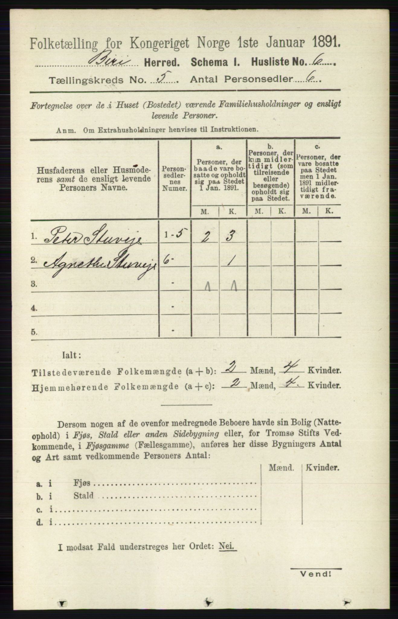 RA, 1891 census for 0525 Biri, 1891, p. 1733