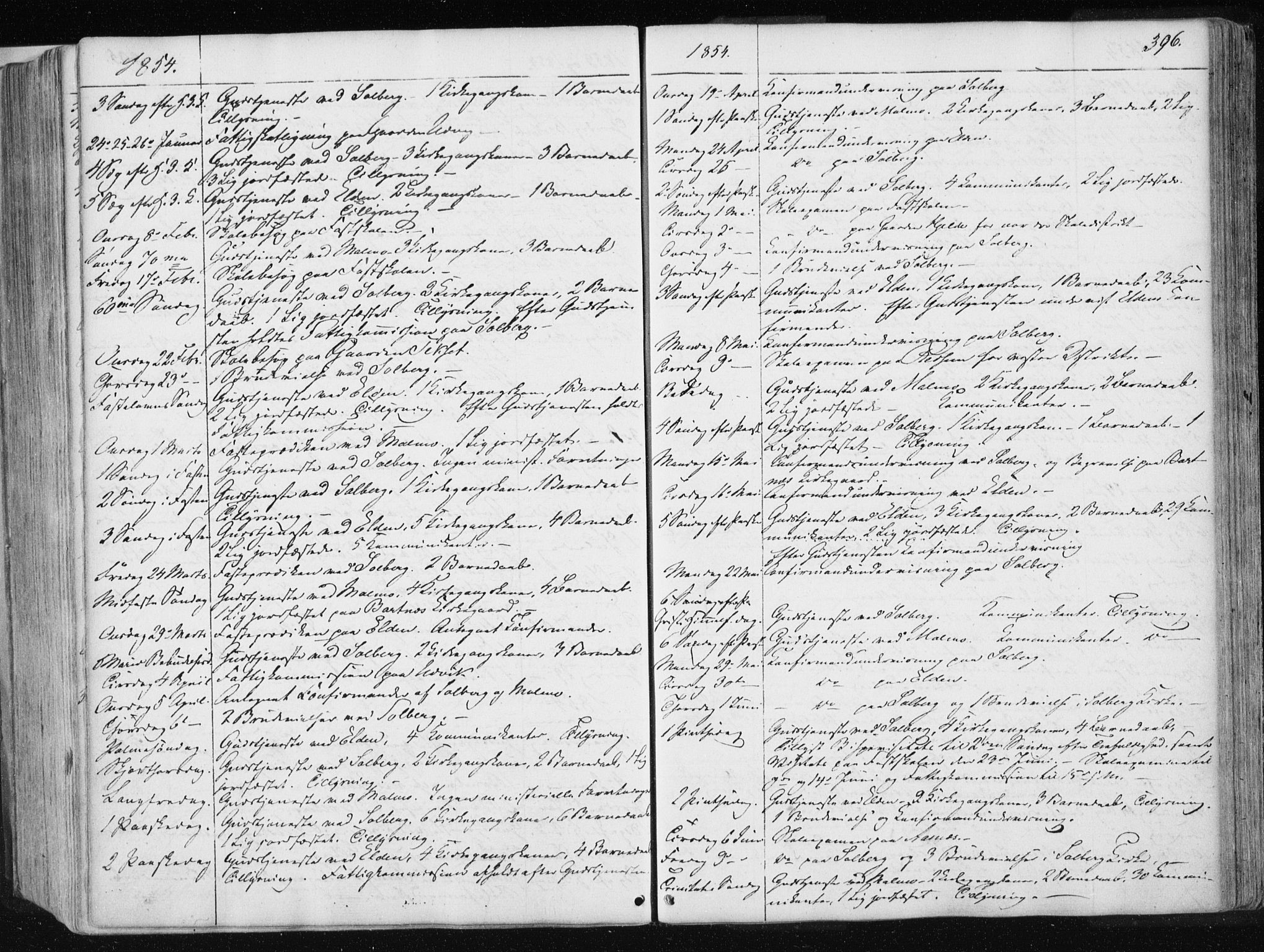Ministerialprotokoller, klokkerbøker og fødselsregistre - Nord-Trøndelag, SAT/A-1458/741/L0393: Parish register (official) no. 741A07, 1849-1863, p. 396