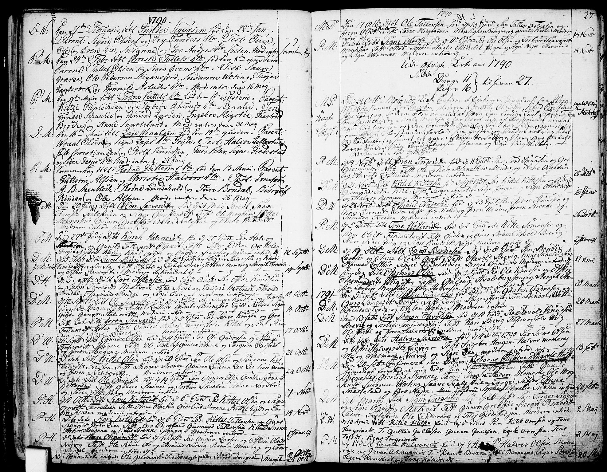 Fyresdal kirkebøker, SAKO/A-263/F/Fa/L0002: Parish register (official) no. I 2, 1769-1814, p. 27