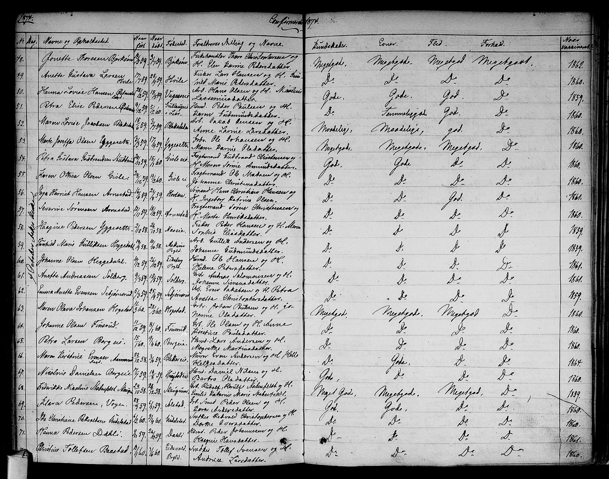 Asker prestekontor Kirkebøker, AV/SAO-A-10256a/F/Fa/L0009: Parish register (official) no. I 9, 1825-1878, p. 307