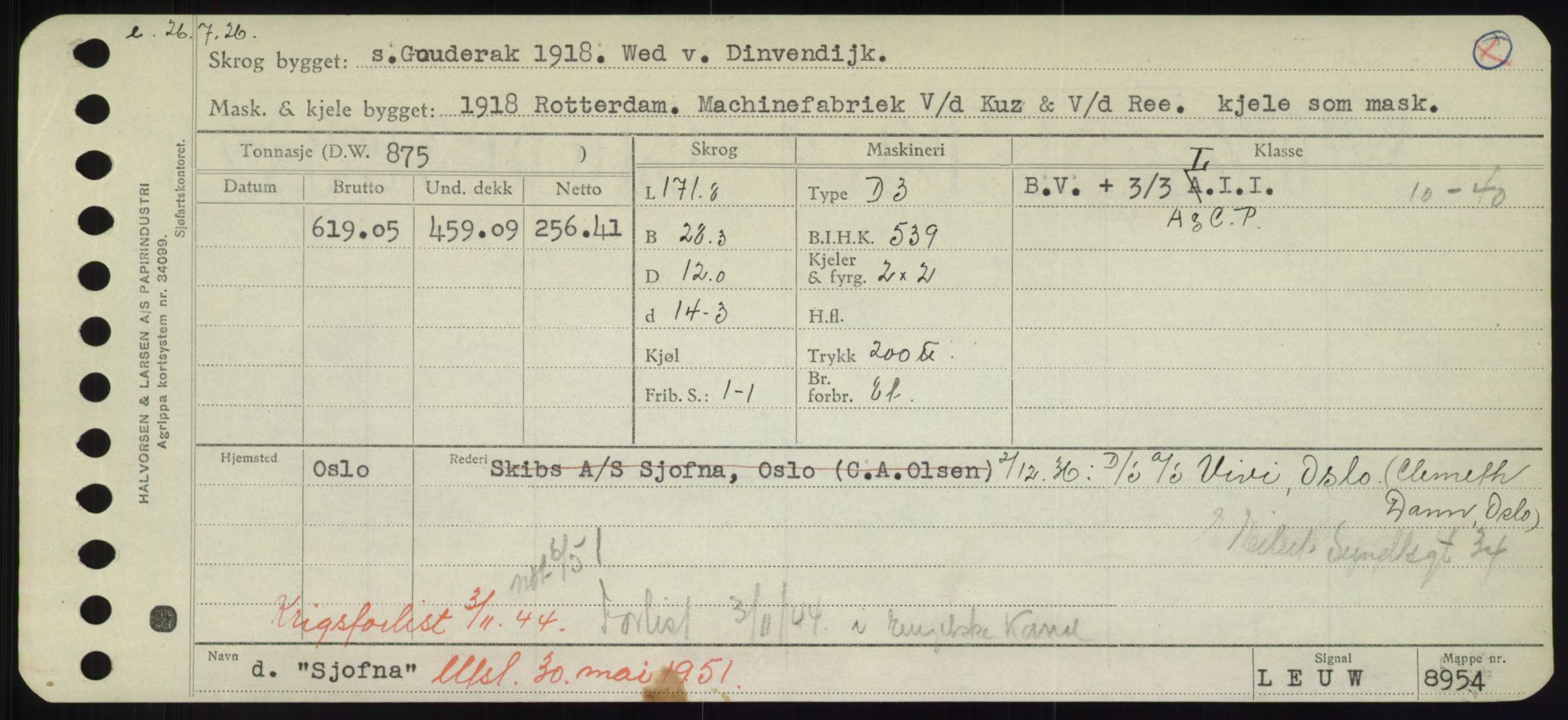 Sjøfartsdirektoratet med forløpere, Skipsmålingen, AV/RA-S-1627/H/Hd/L0033: Fartøy, Sevi-Sjø, p. 327