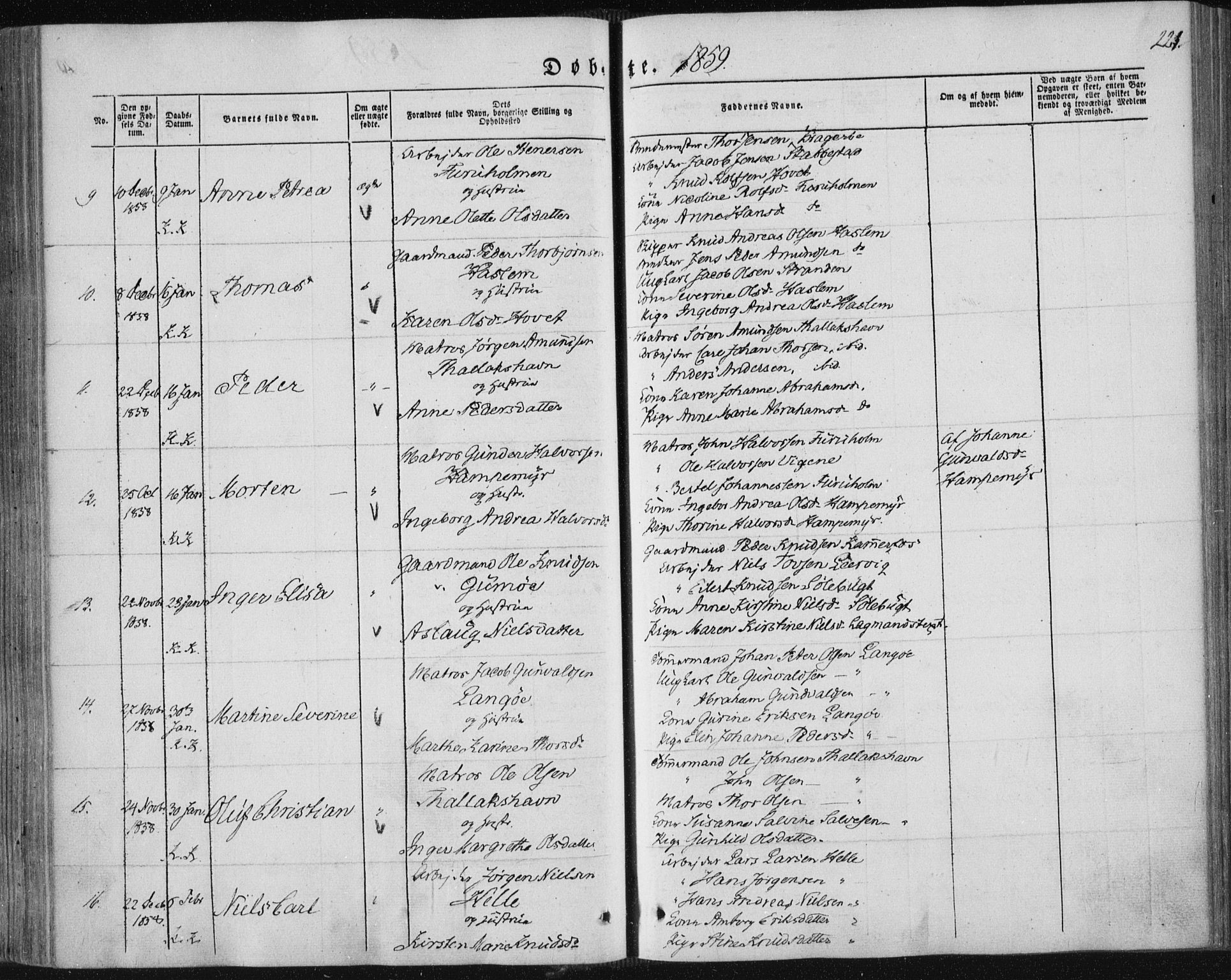 Sannidal kirkebøker, SAKO/A-296/F/Fa/L0008: Parish register (official) no. 8, 1847-1862, p. 221