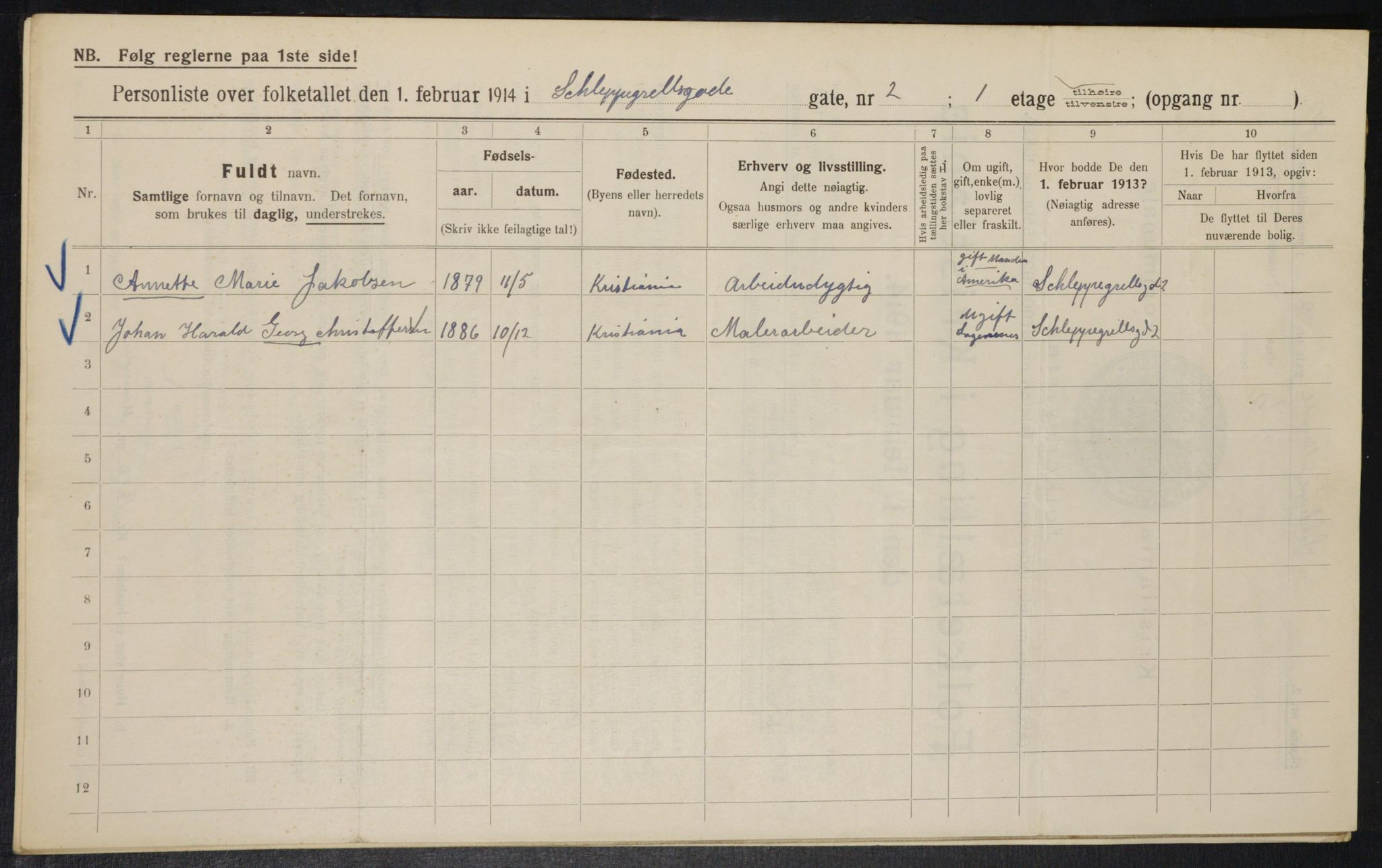 OBA, Municipal Census 1914 for Kristiania, 1914, p. 89425