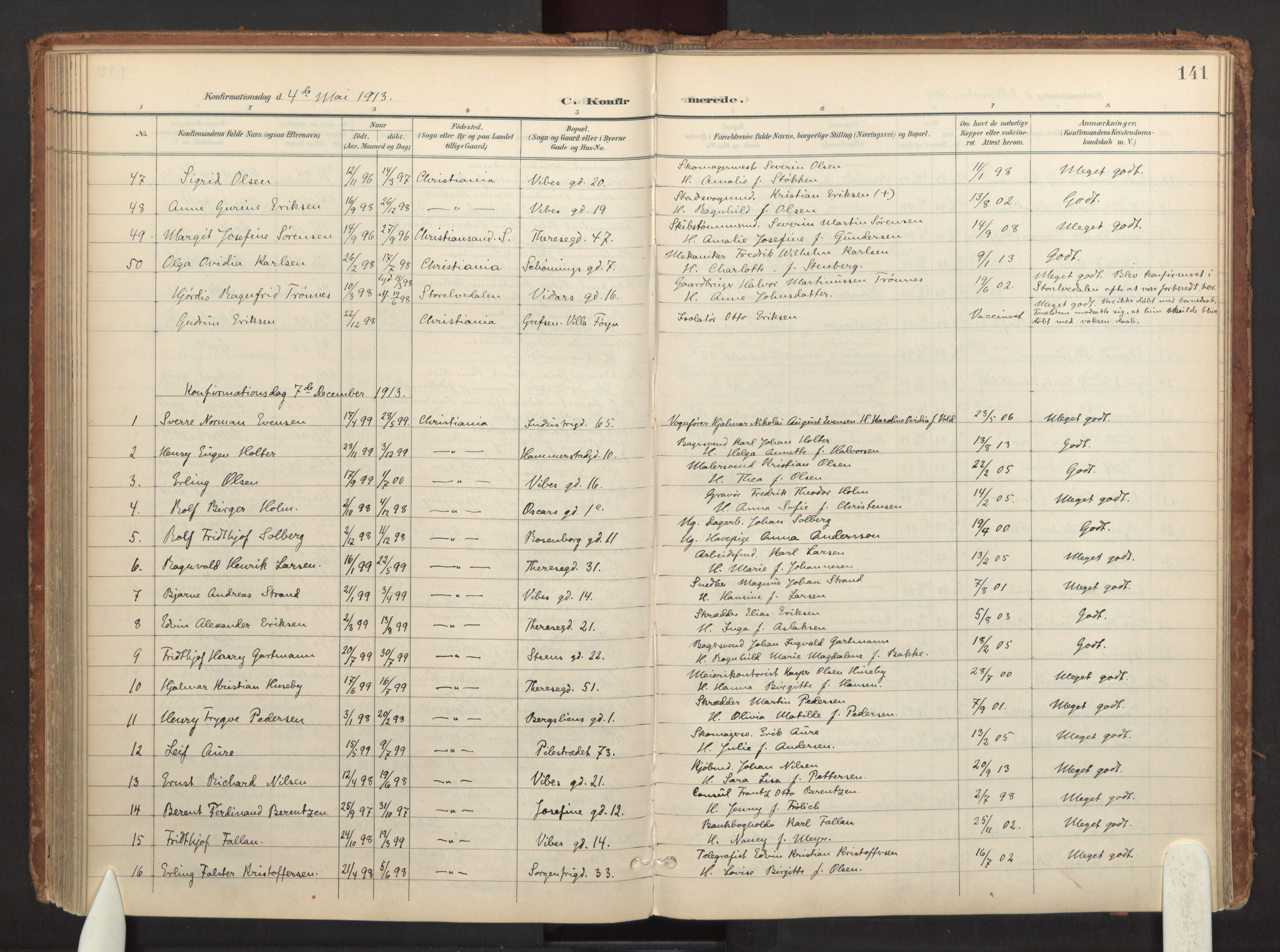 Fagerborg prestekontor Kirkebøker, AV/SAO-A-10844/F/Fa/L0002: Parish register (official) no. 2, 1898-1918, p. 141